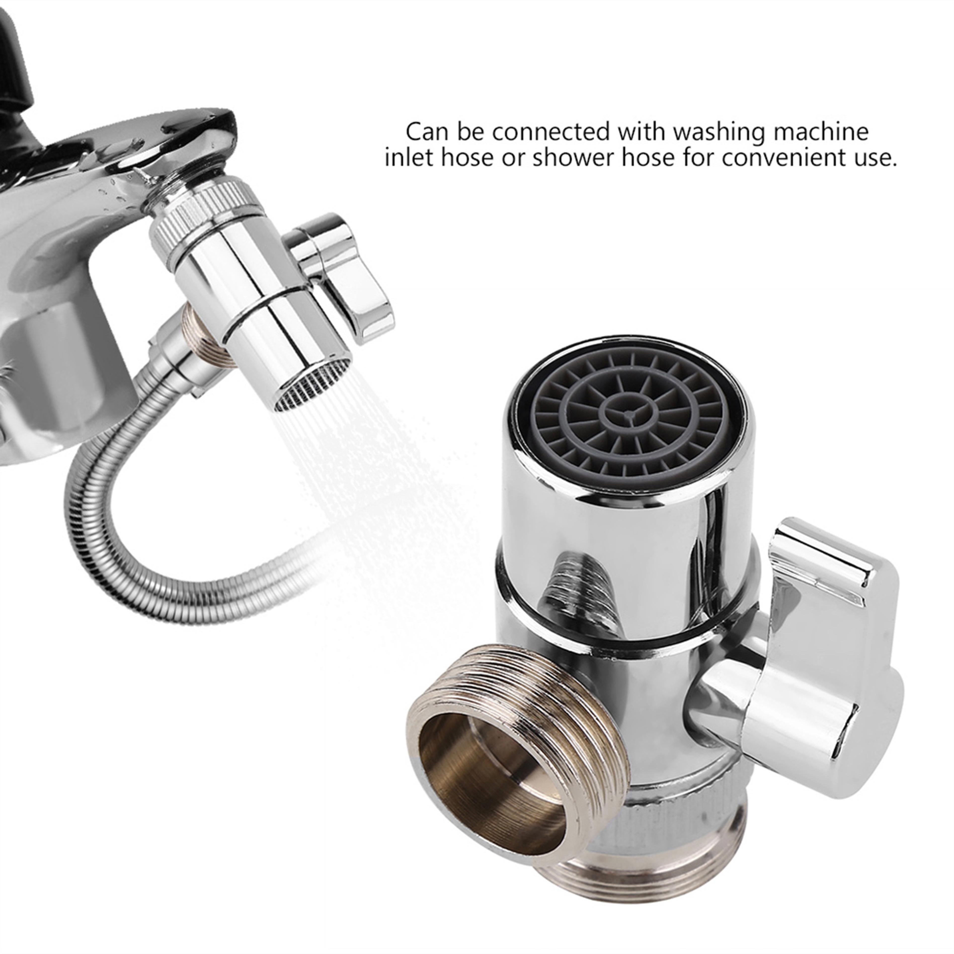 brass faucet diverter valve splitter with hose adapter for kitchen & bathroom sinks