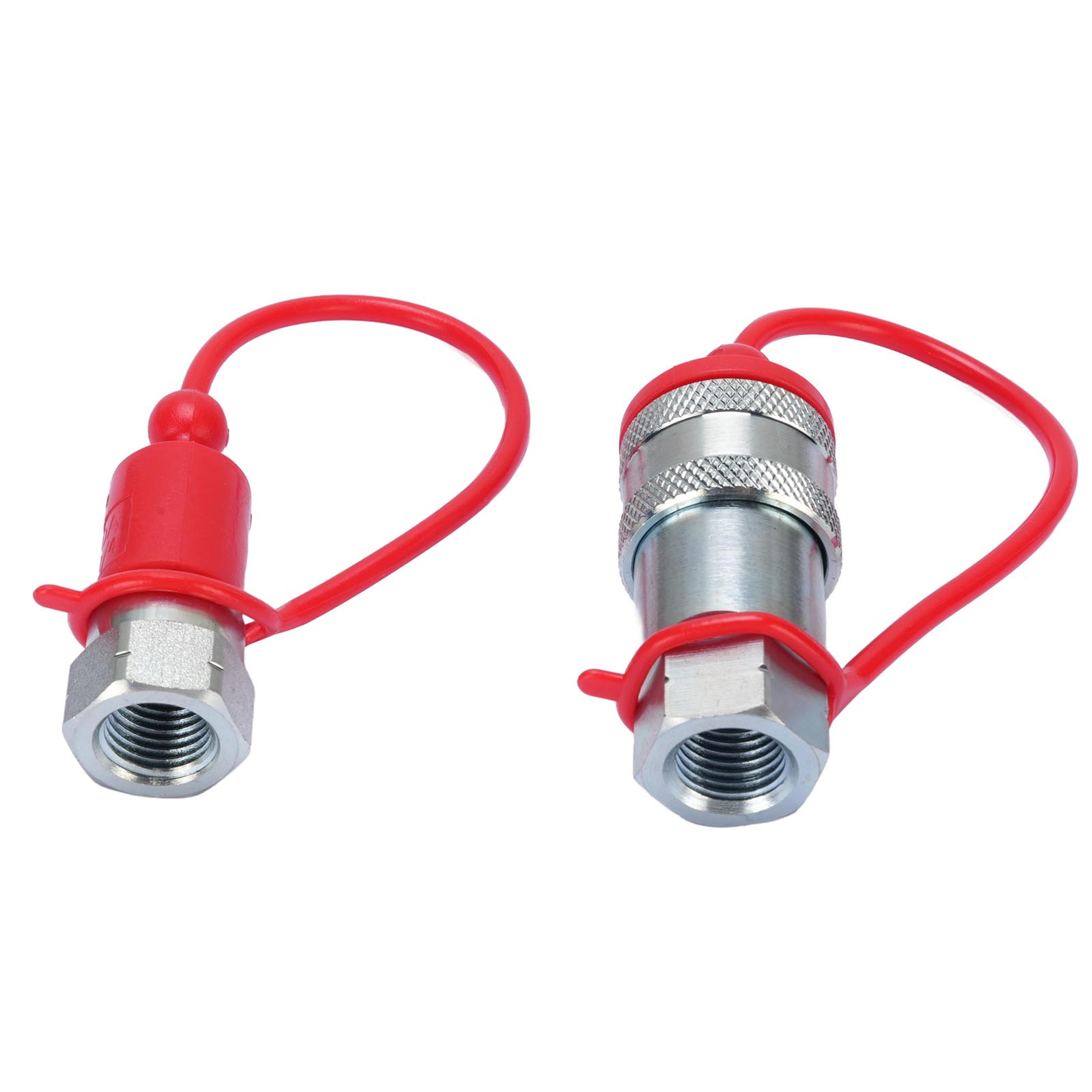 heavy duty hydraulic quick connect coupler set with dust caps