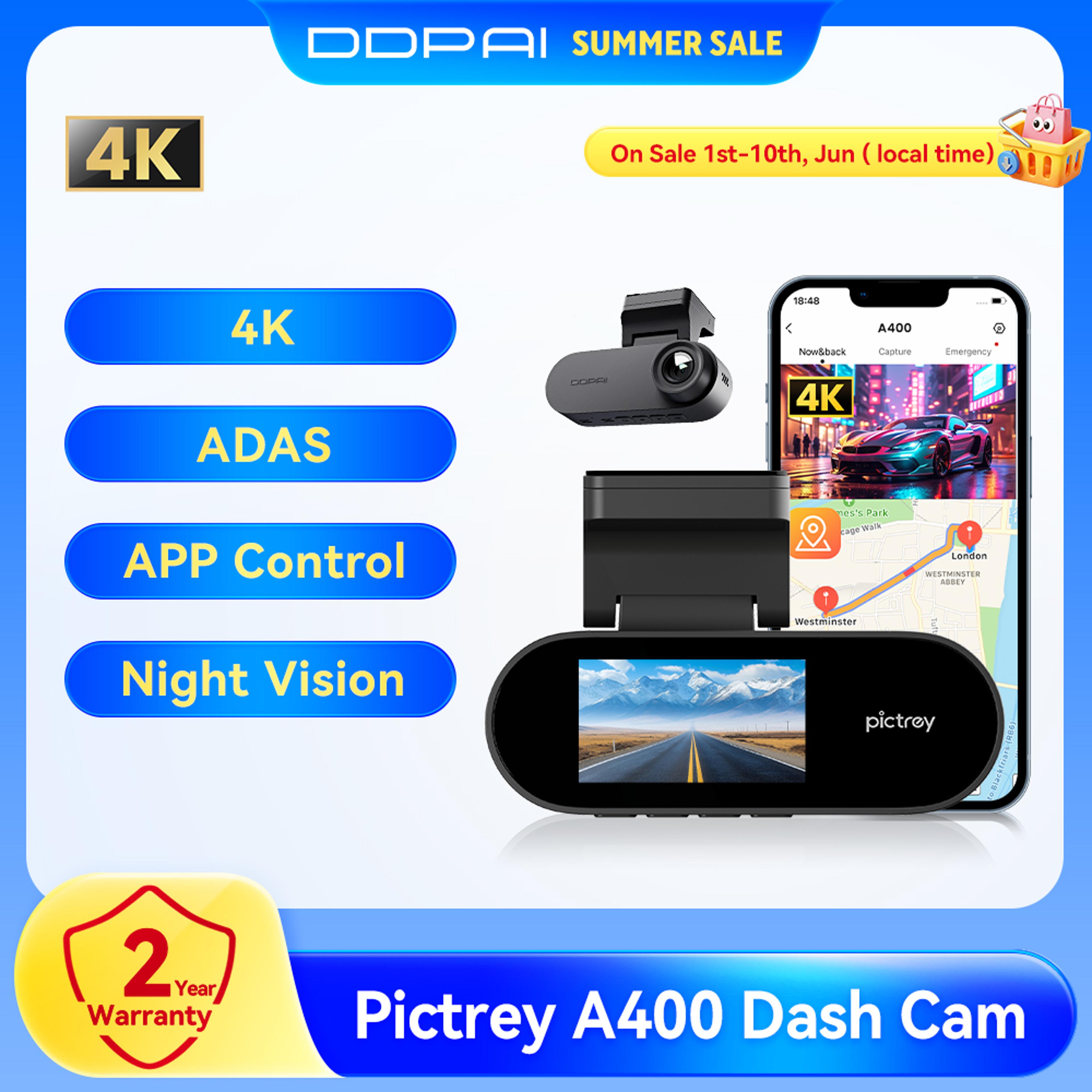 pictrey dash cam with adas, wi fi & parking monitor