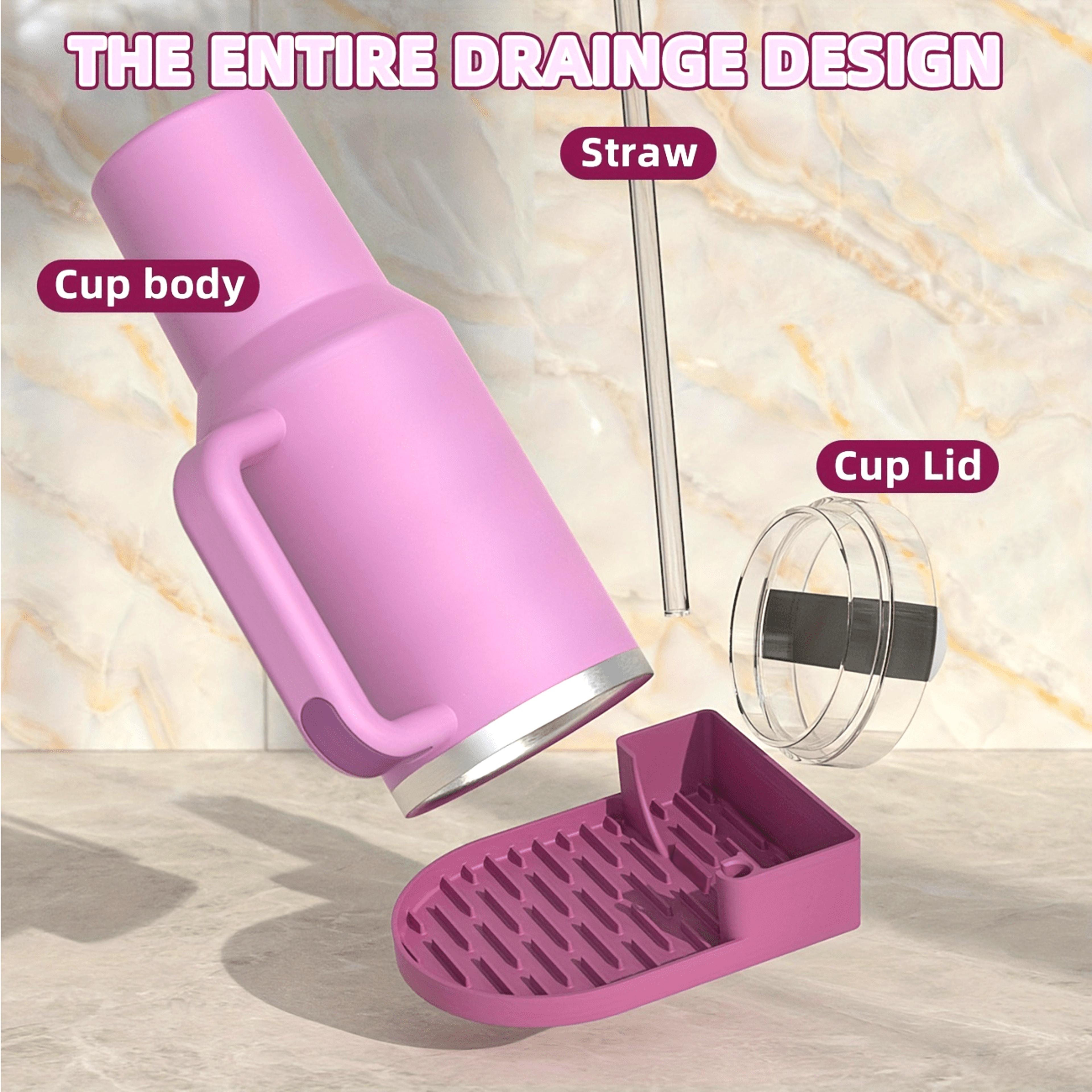 premium silicone tumbler drying station & cup holder organizer space saving tumbler drying rack