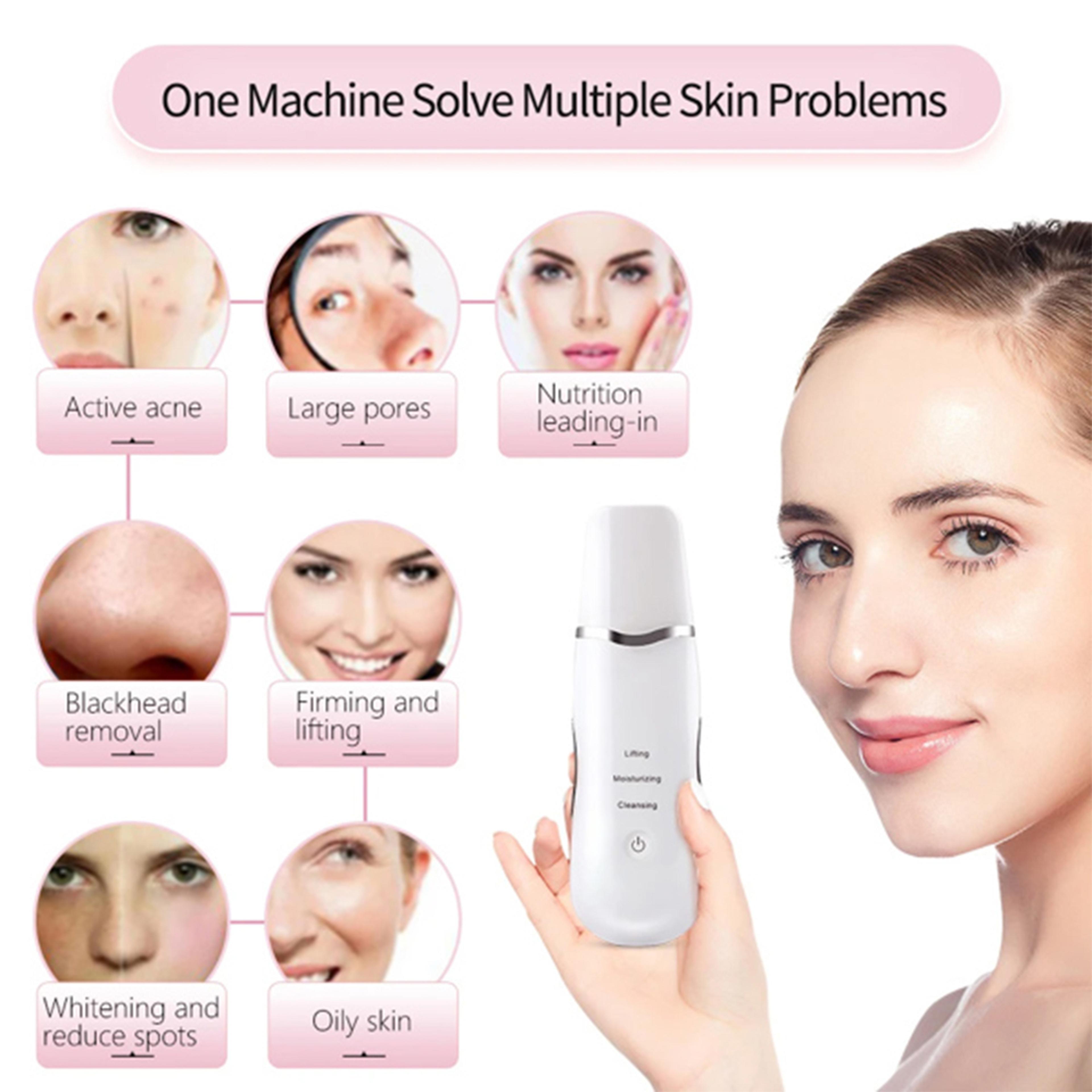 professional ultrasonic facial skin scrubber – deep pore cleanser & blackhead remover device