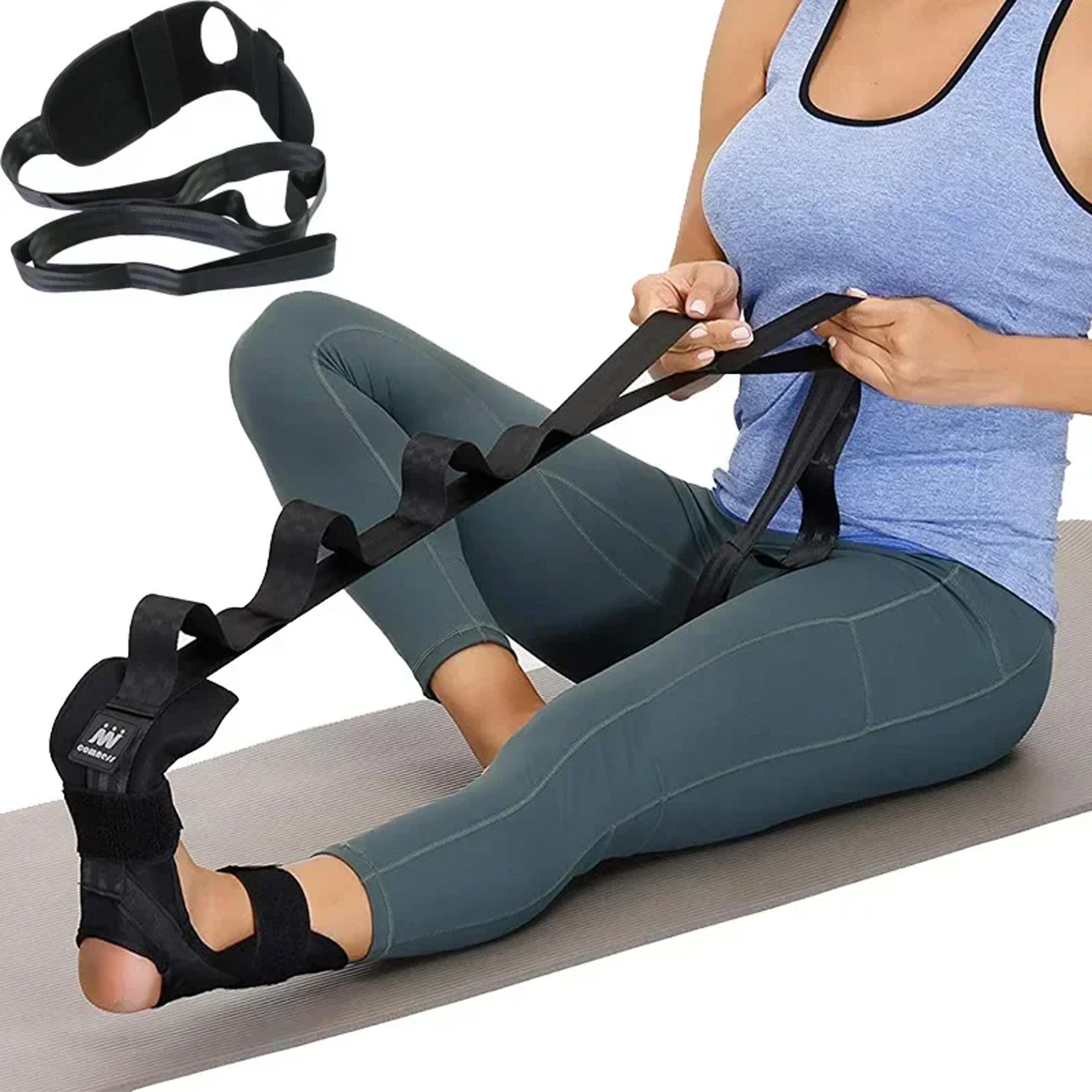 flexease leg stretching strap for flexibility, foot therapy & plantar fasciitis relief