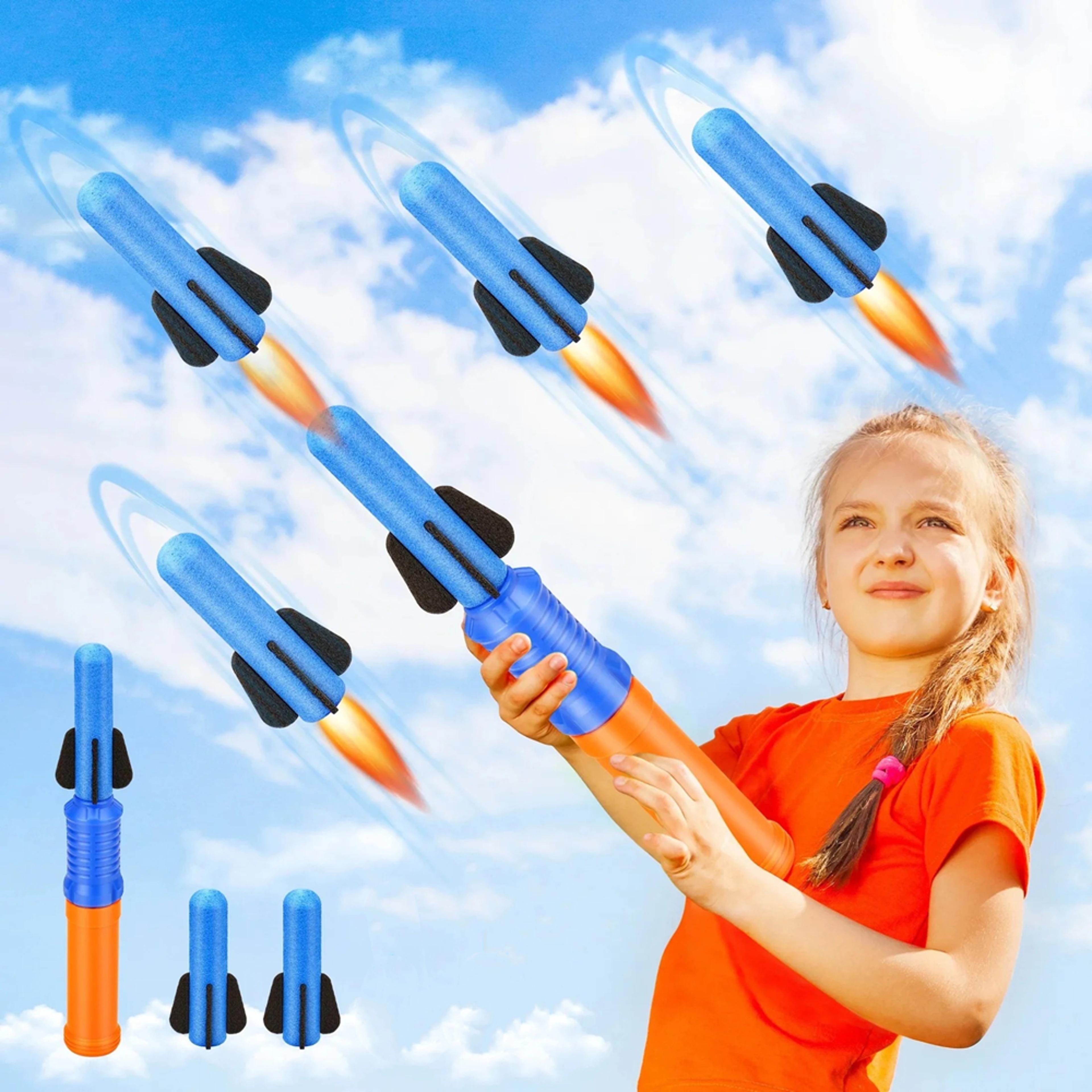 skyblast kids foam rocket launcher outdoor play set