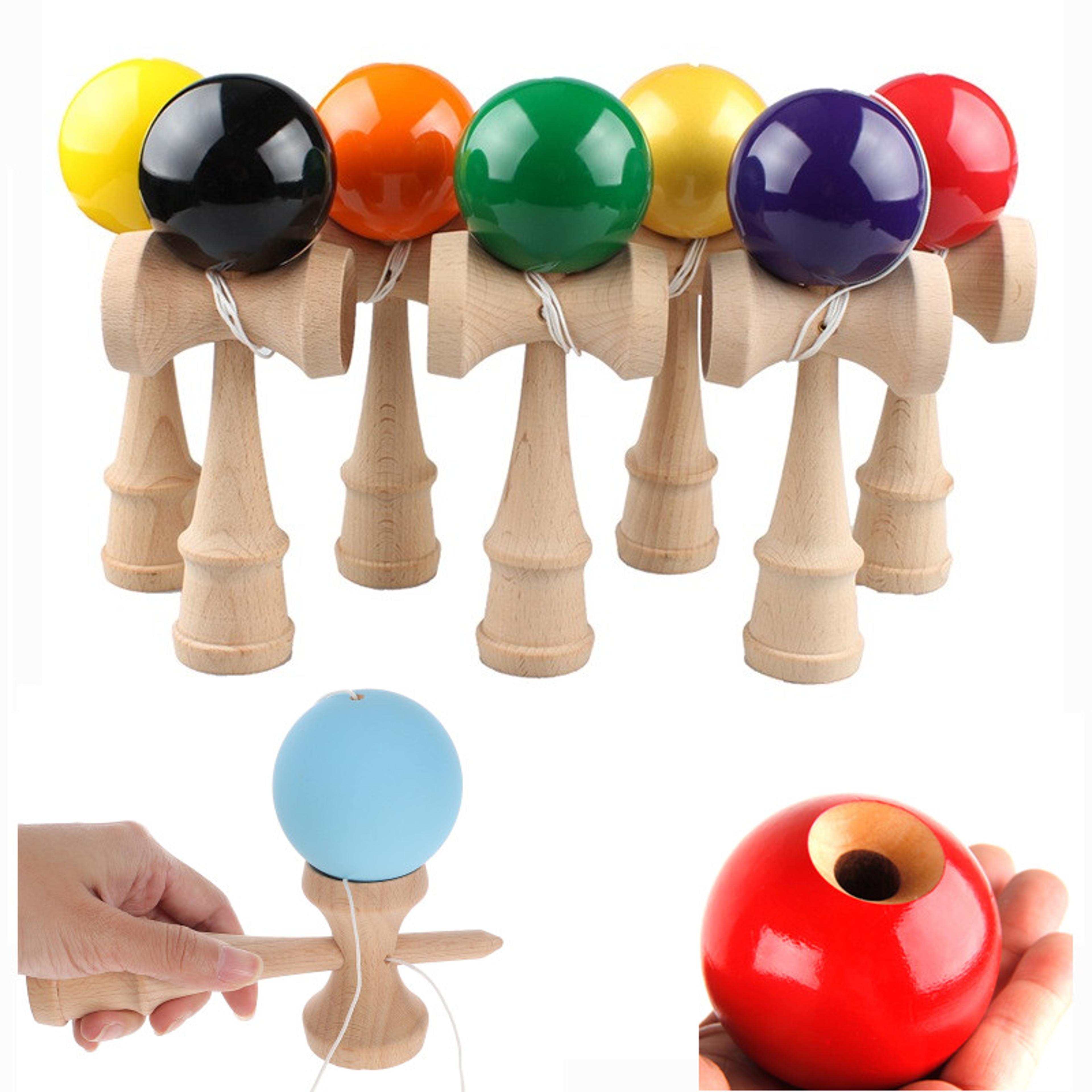 premium wooden juggling ball with handle outdoor fitness toy & hand eye coordination trainer