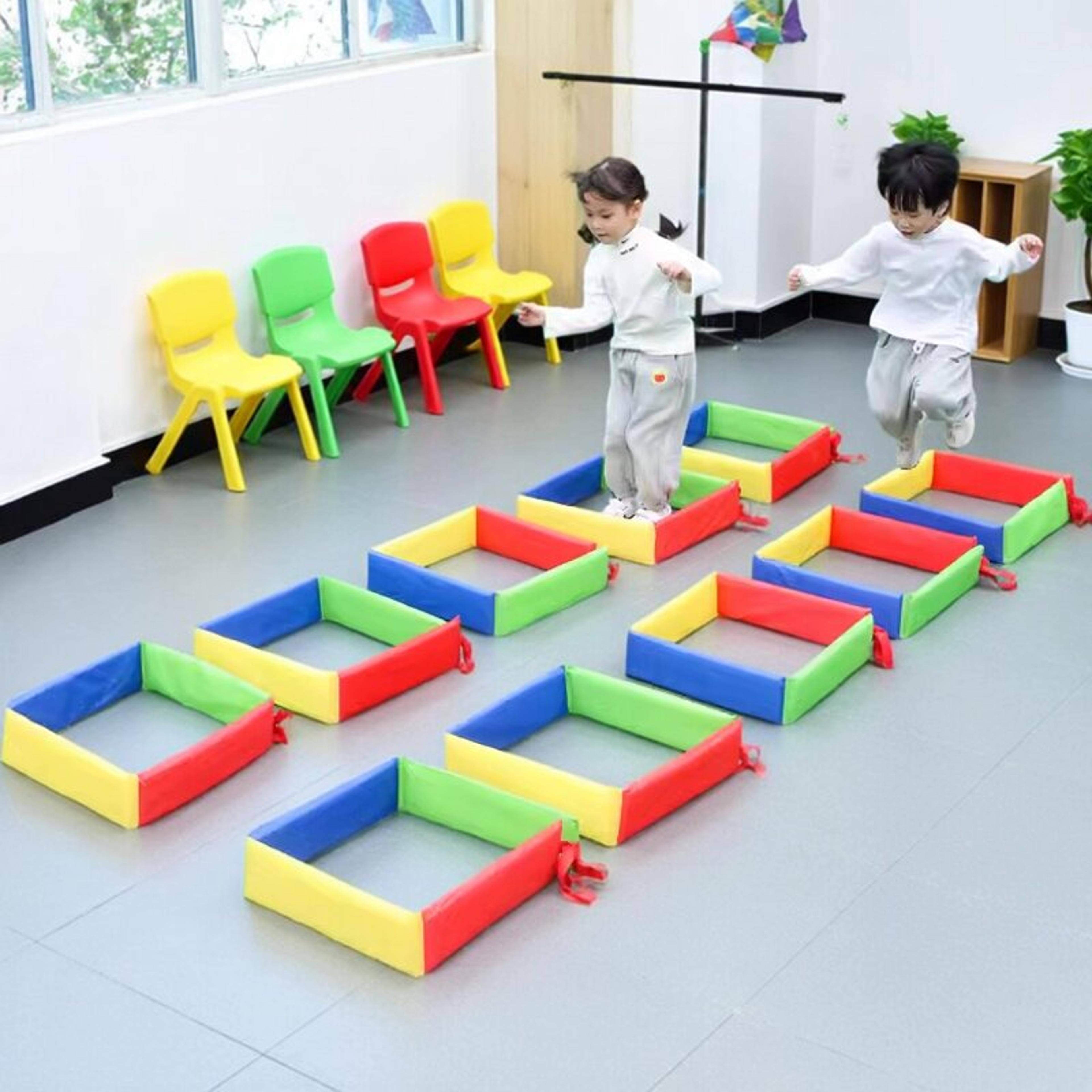 jump & learn folding agility grid kids hopscotch mat sensory training game