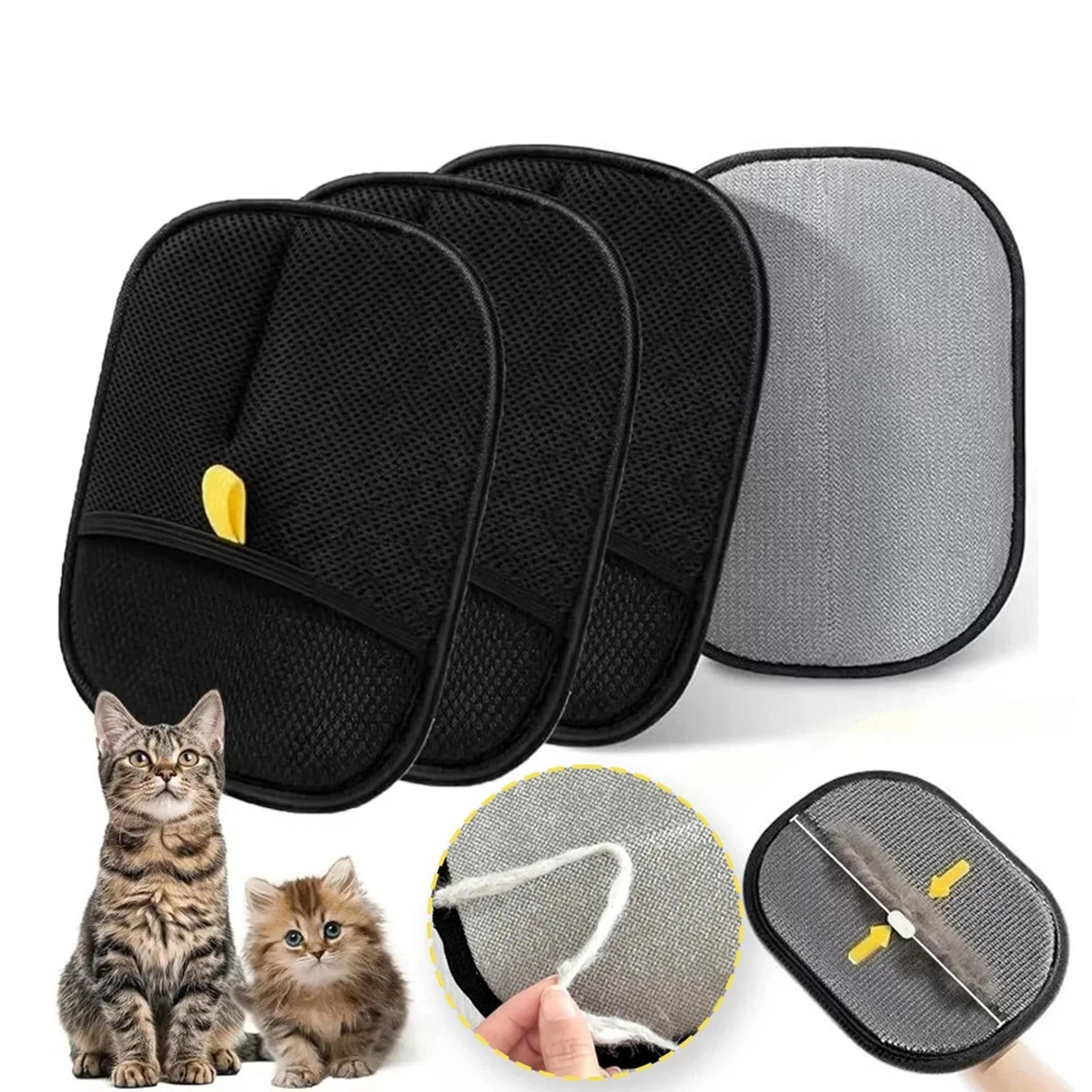 premium reusable pet hair removal glove double sided anti static grooming tool for cats, dogs & home