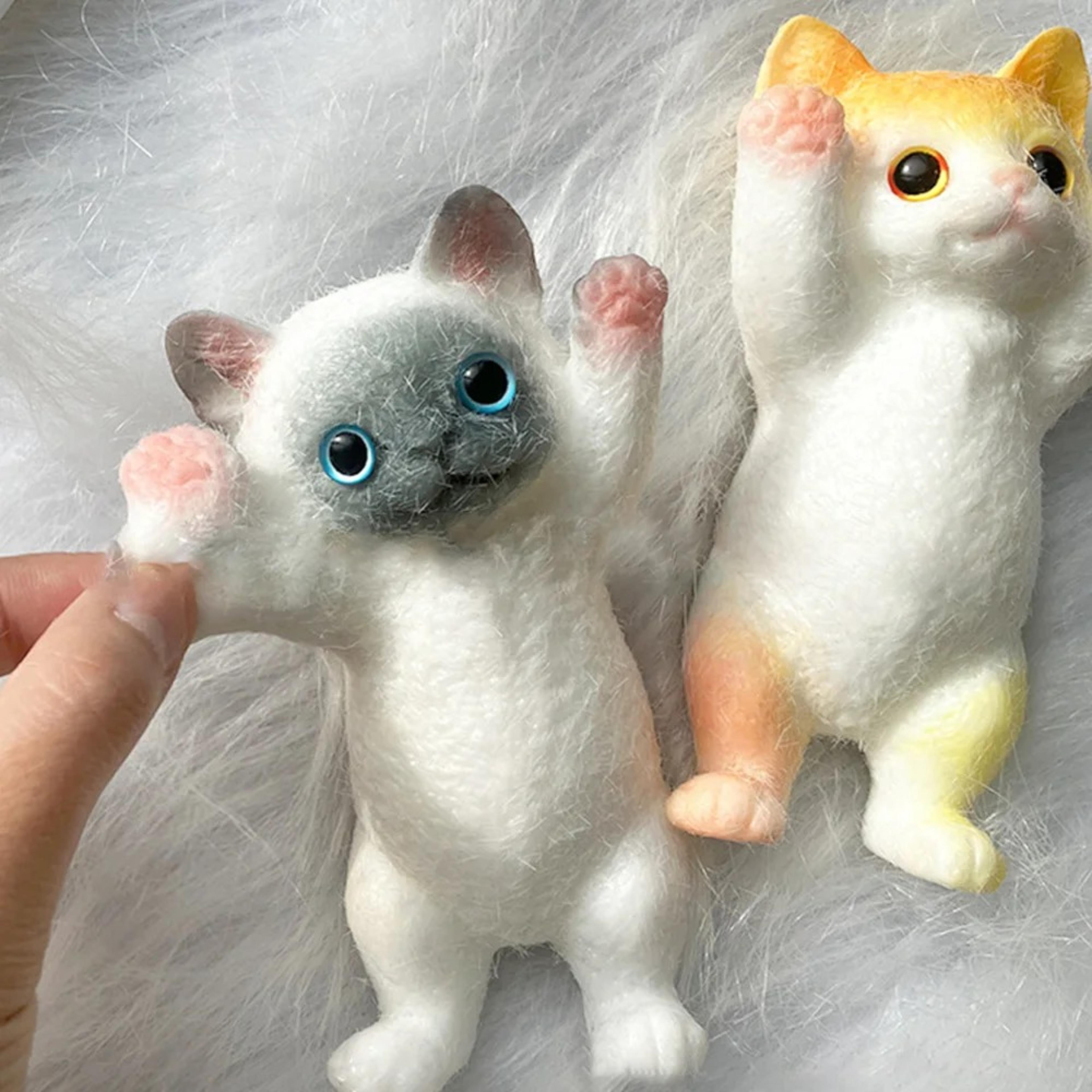 fuzzy jumbo cat squishy stress relief toy for anxiety relief, sensory fidget fun & relaxation