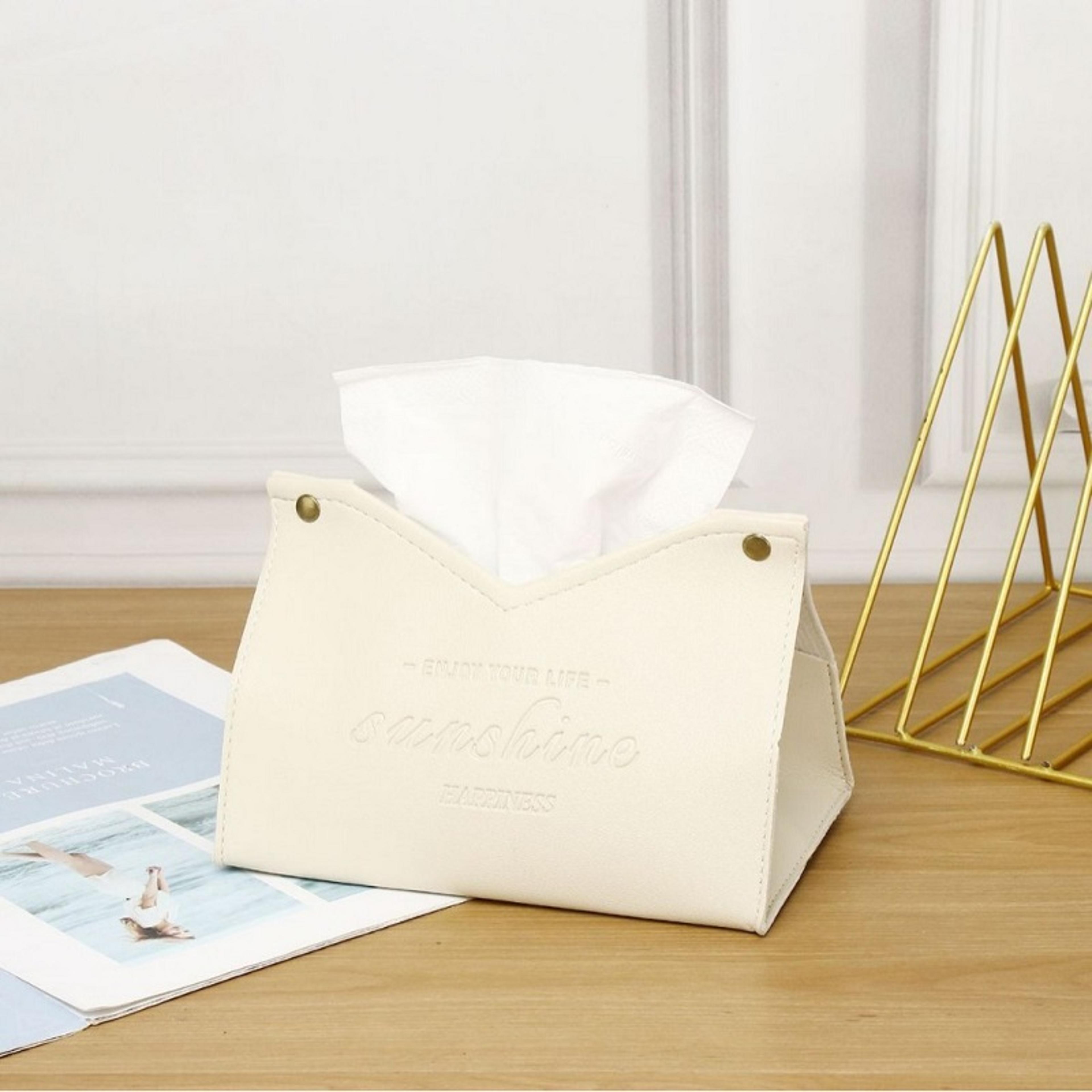 premium leather tissue box cover & napkin holder storage chic home decor organizer