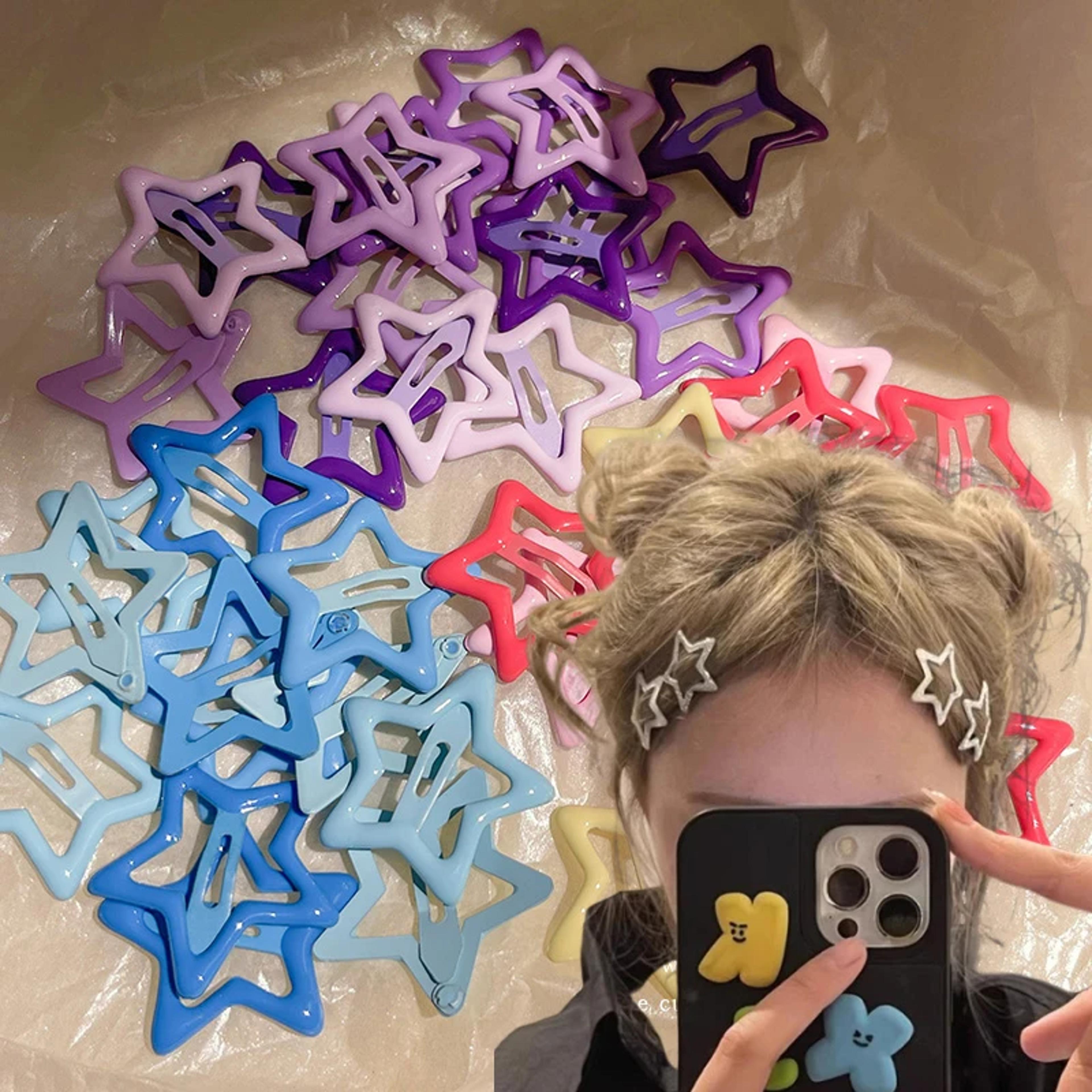 sweet starshine star hair clips set colorful kawaii hair barrettes for girls