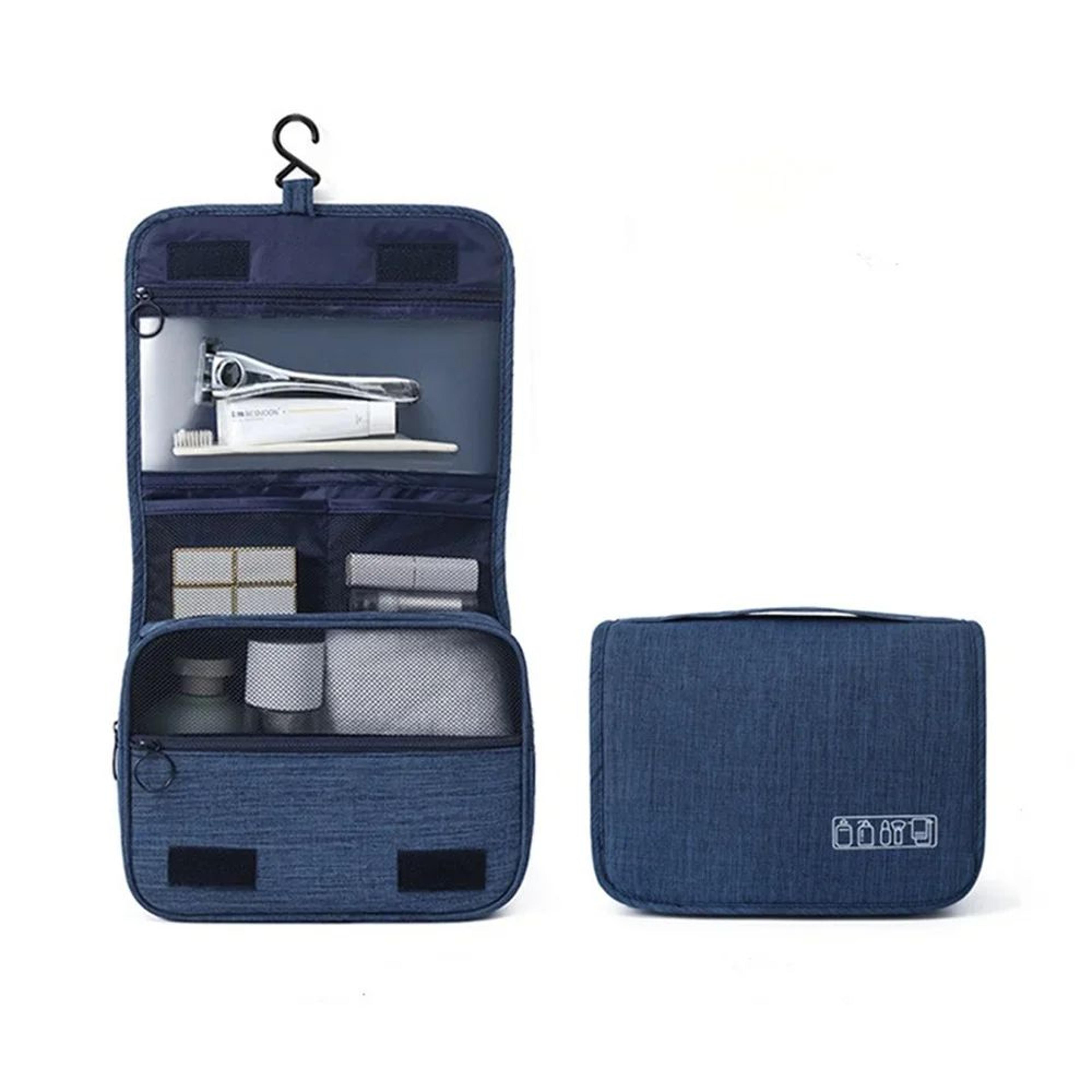 waterproof travel toiletry bag, hanging hook design, large cosmetic storage for women & men, perfect for on the go use