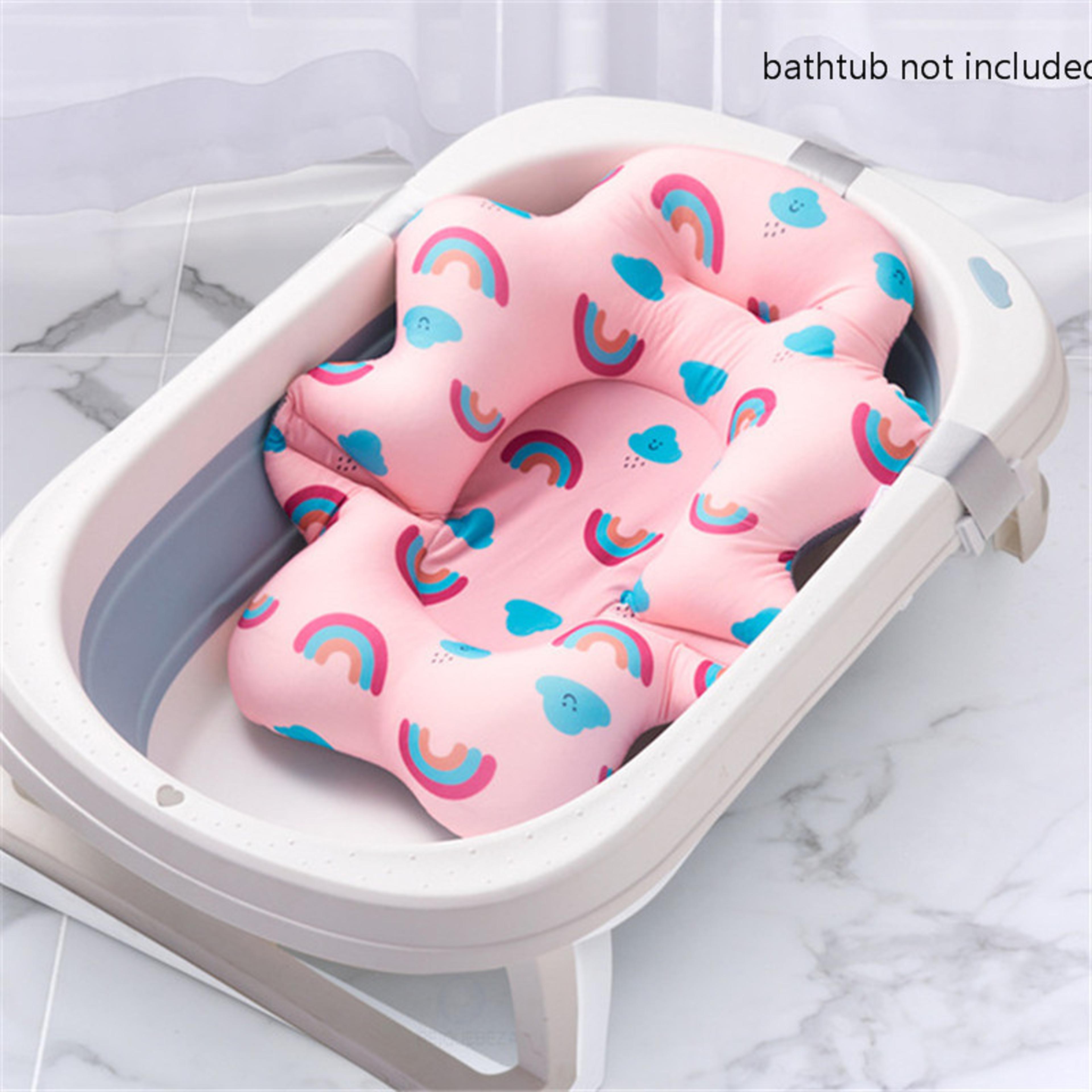 baby bath tub support cushion secure non-slip bathtub mat for infants & newborns