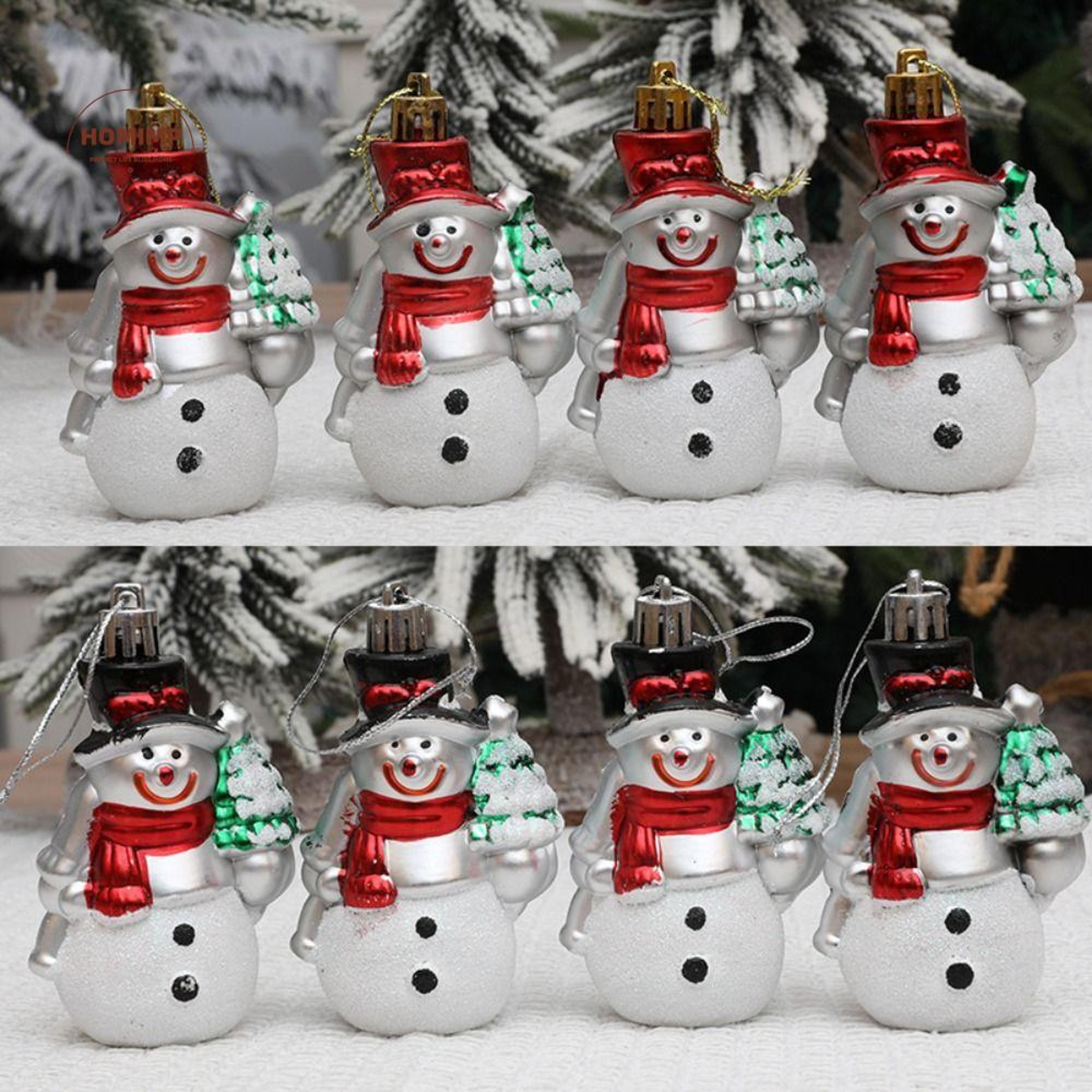 christmas cartoon snowman pendant, plastic santa claus ornaments, exquisite diy hanging decorations, holiday craft set