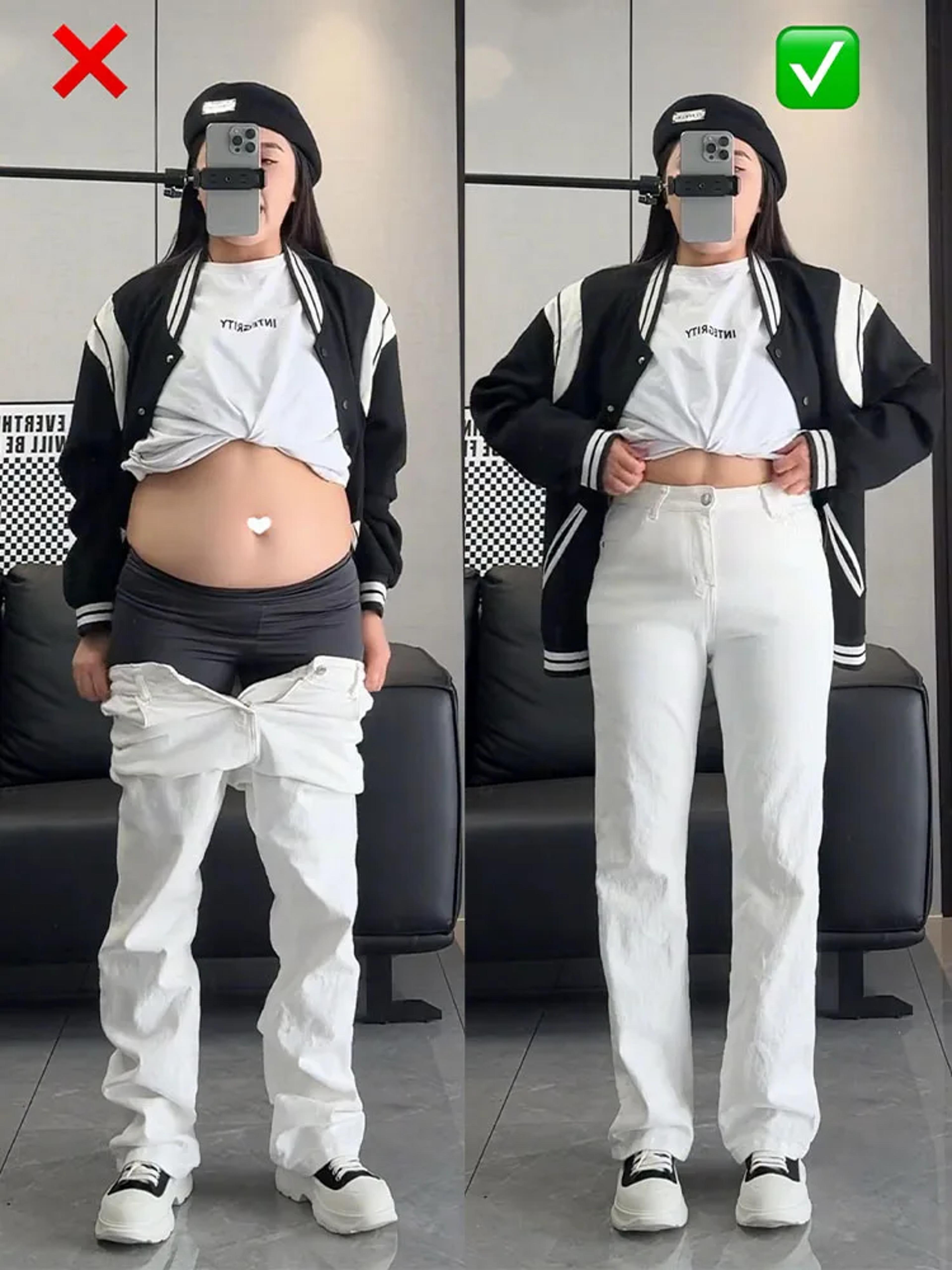white jeans, baggy straight jeans for women, high waist loose pants, autumn wide leg jeans, slim waist hip covering