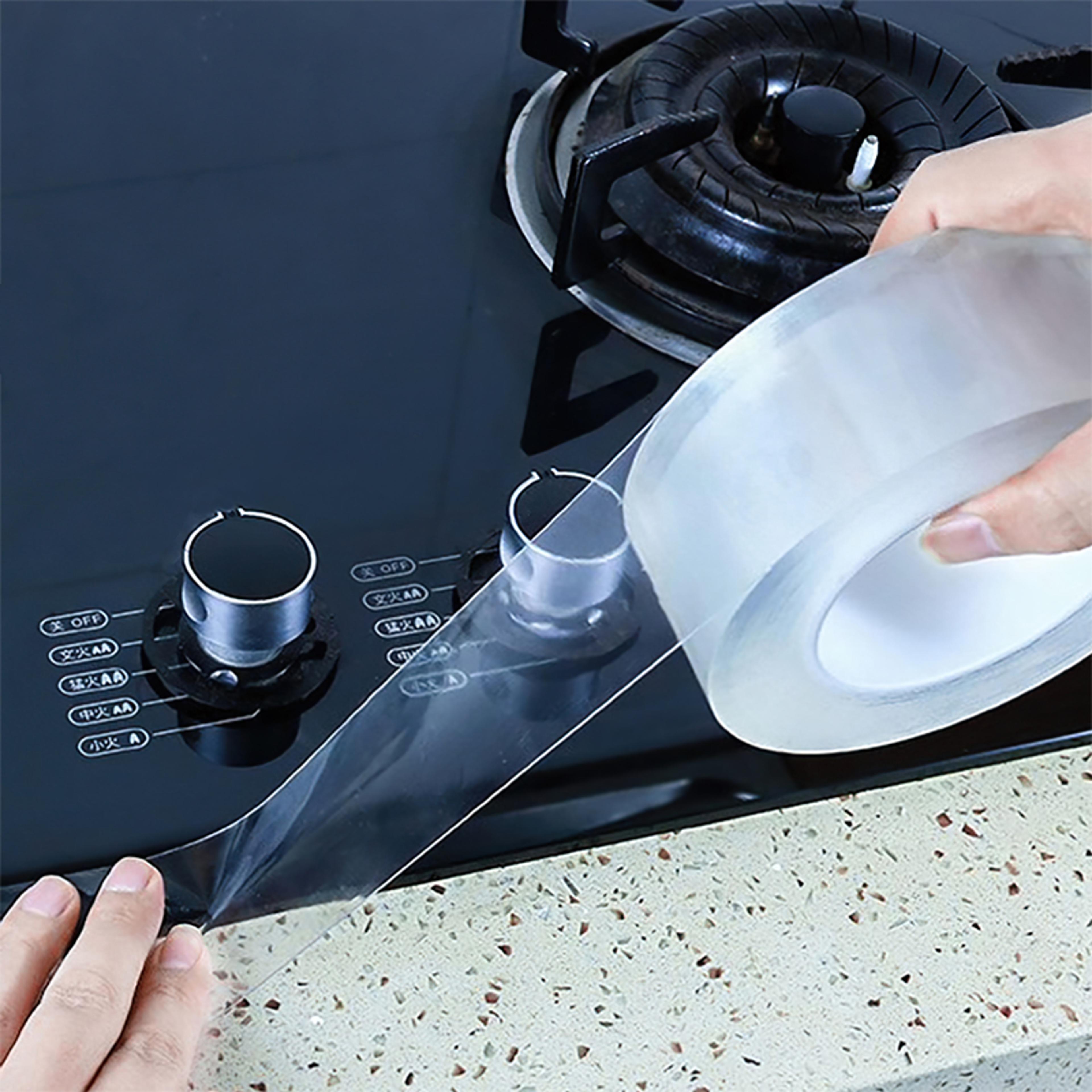 waterproof clear caulking sealing tape for kitchen, sink, bathroom, self-adhesive transparent gap strip tape one sided