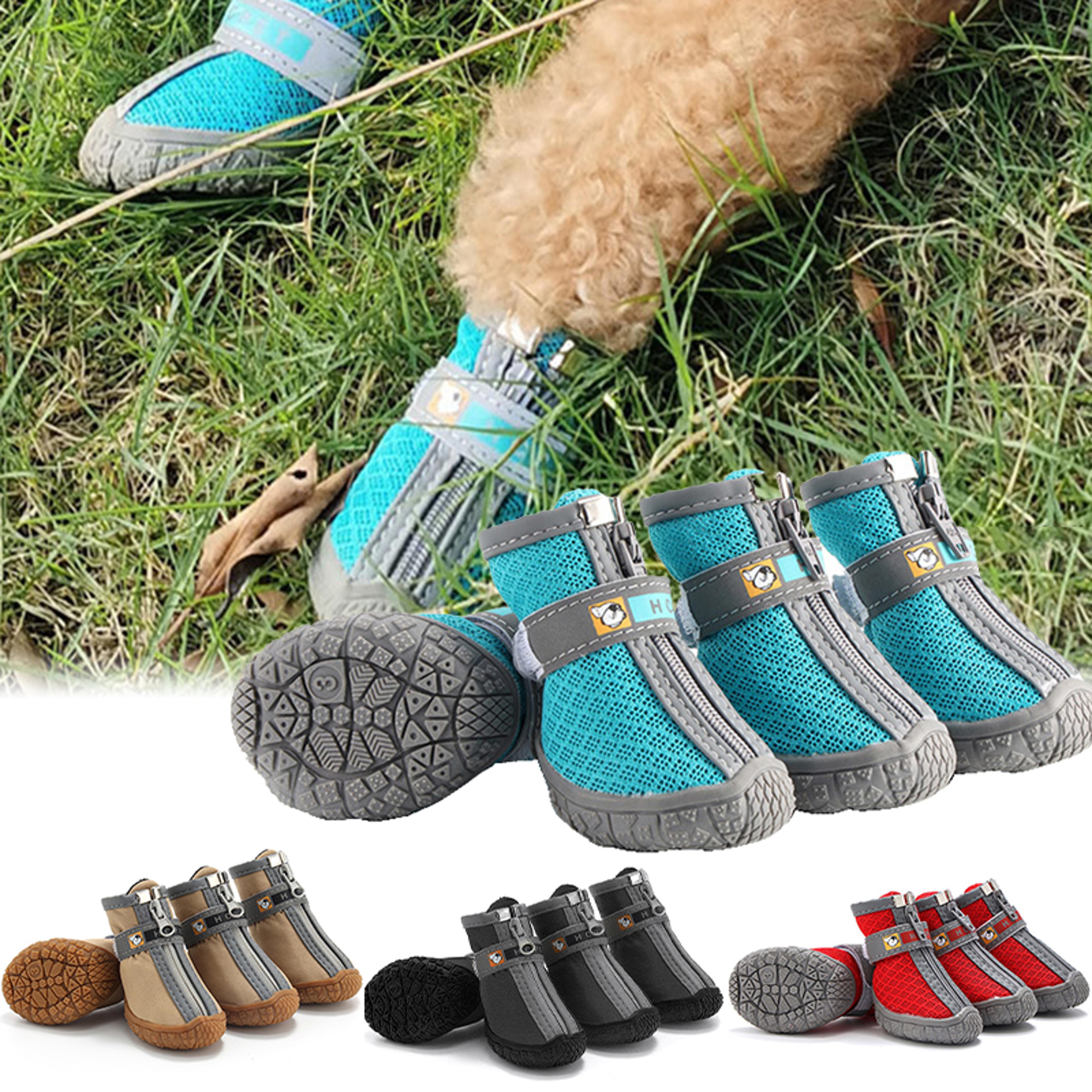 non-slip dog shoes with thick plush soles, warm paw protection, breathable pet boots for climbing
