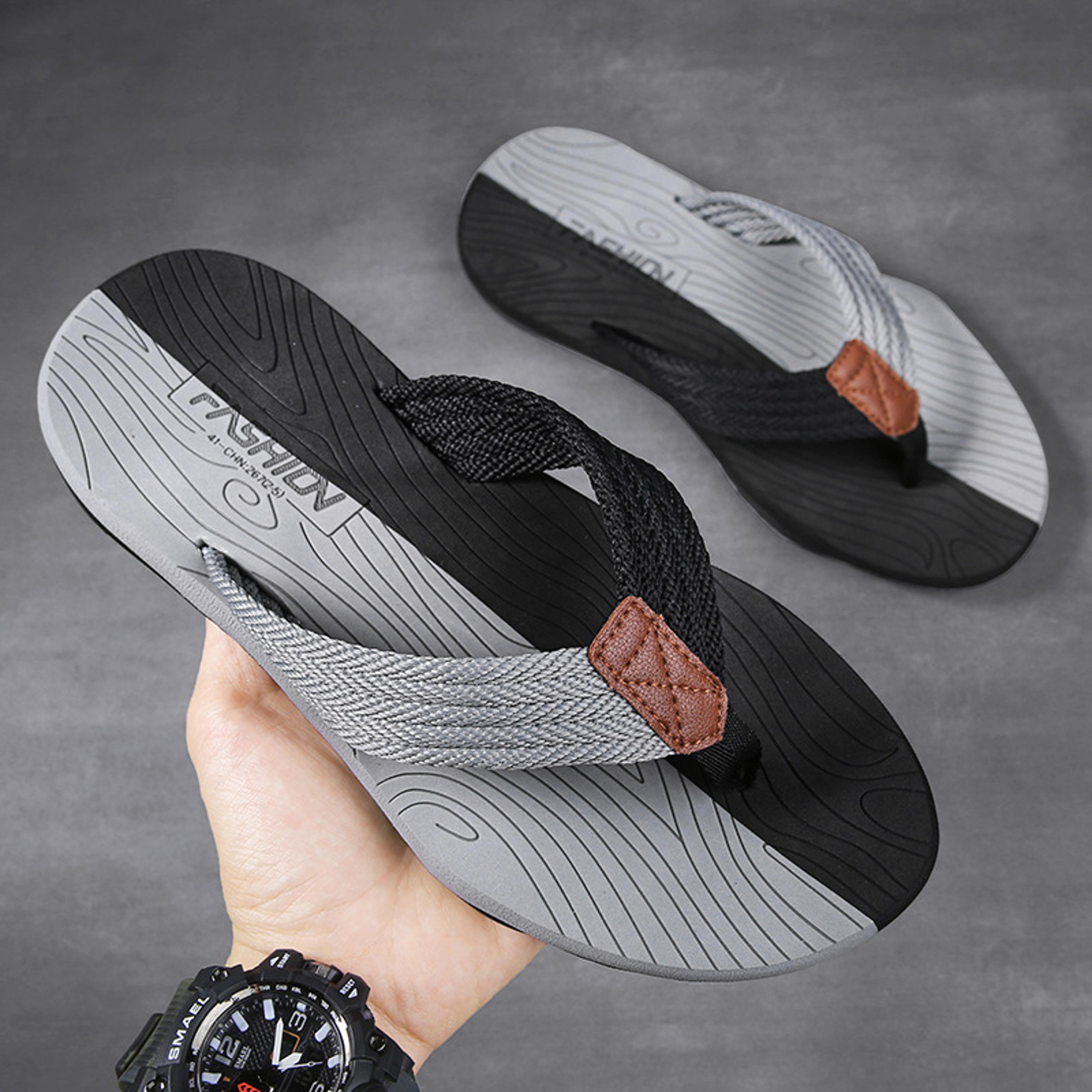 fashionable men slippers, summer flip flops, comfortable non-slip casual slides shoes, beach sandals for outdoor wear