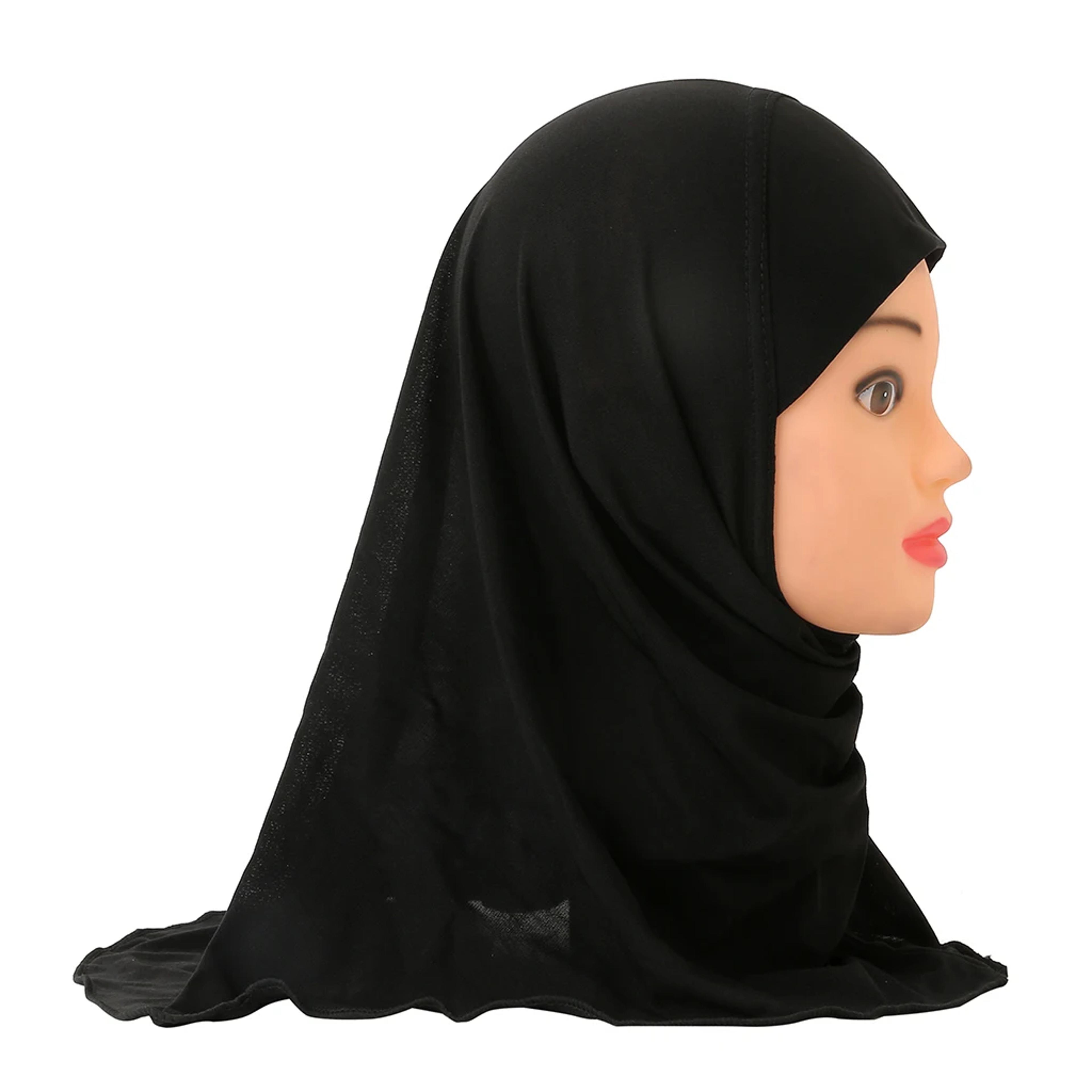 solid color children hijabs, muslim girls kids hijab scarf shawls, soft stretch islamic turban fo girl