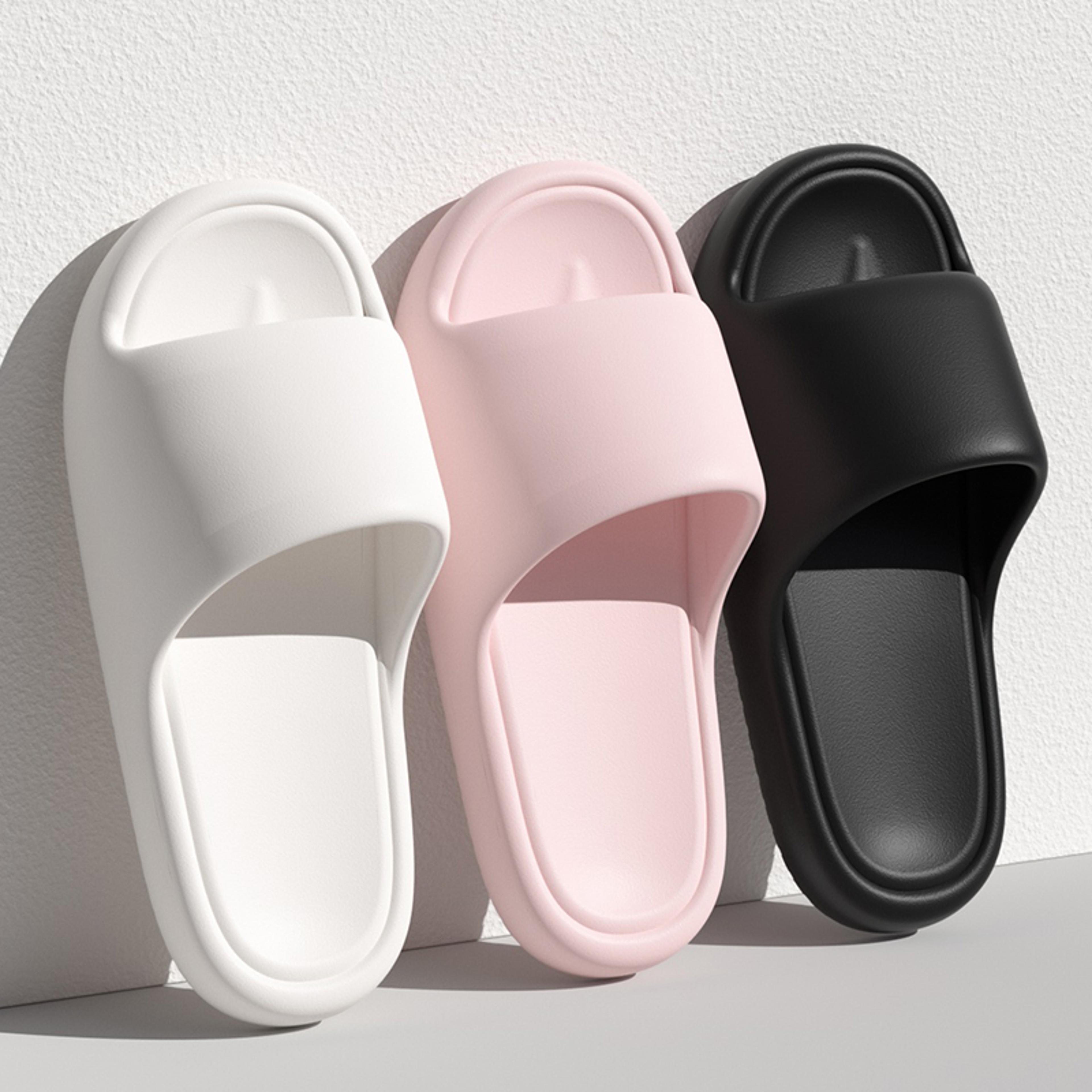 women lightweight platform slippers, non-slip beach flip flops, comfortable indoor slides, super soft shower shoes