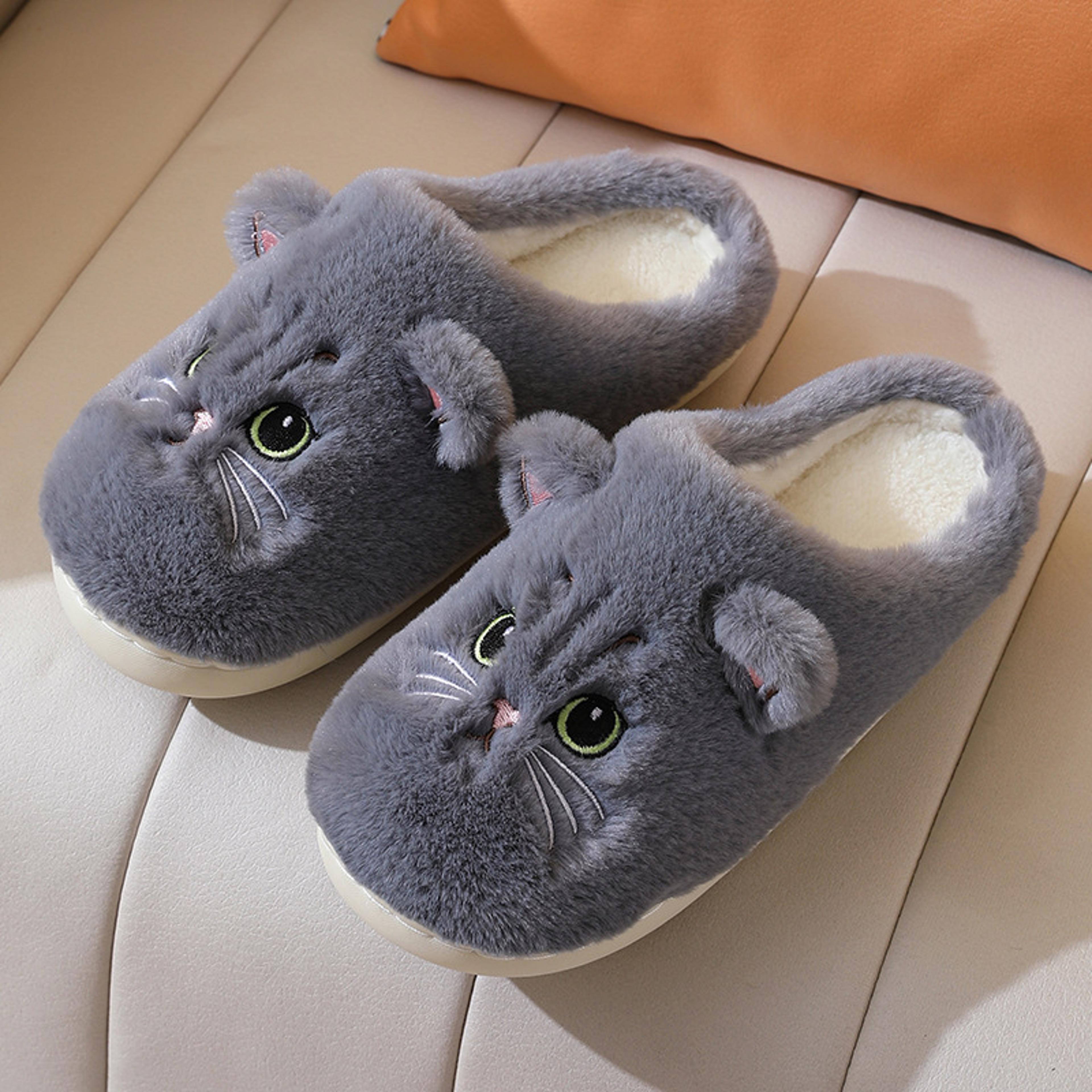furry funny flat flip flop, winter warm slipper women house, lazy female thermal home shoe