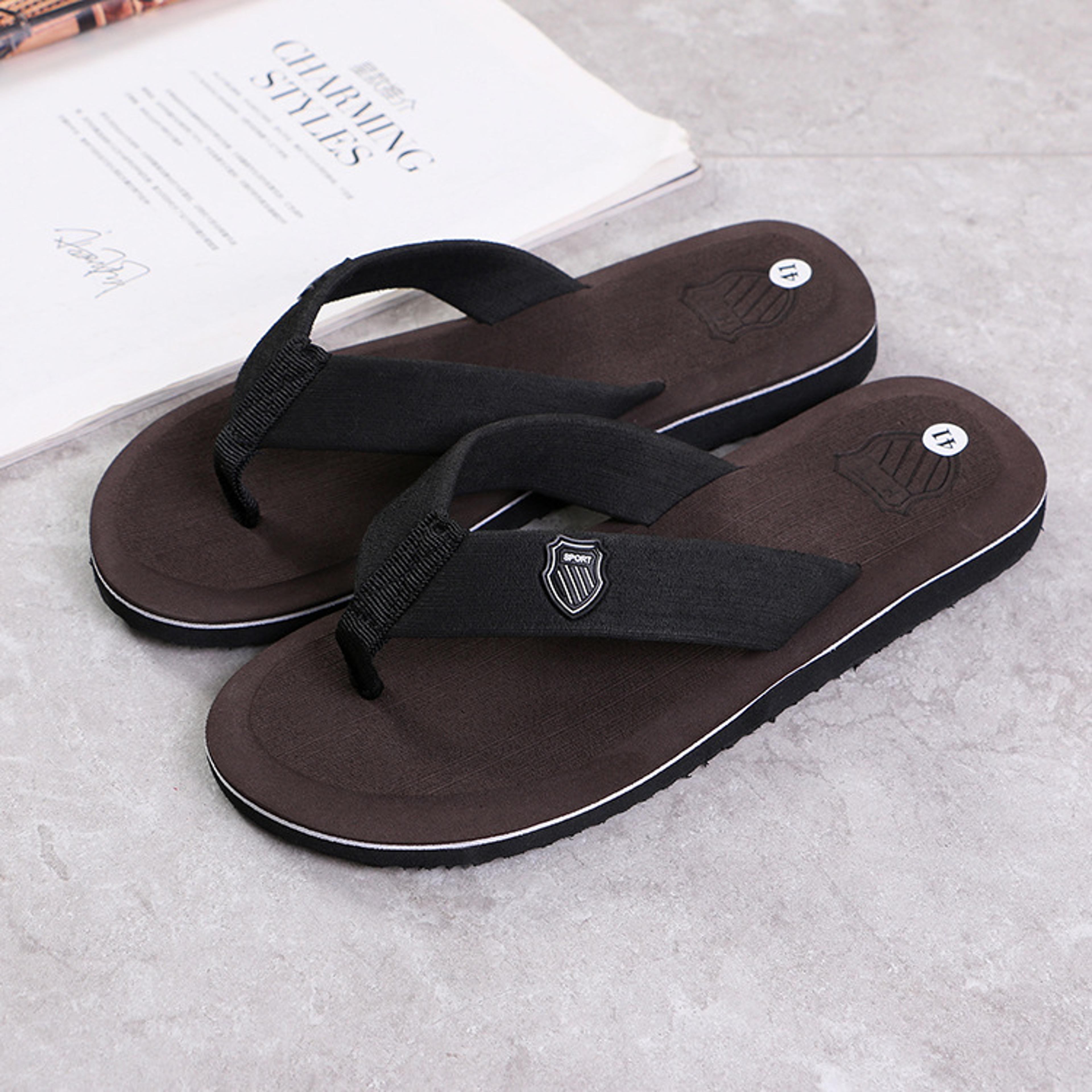 men's slippers hot sale, men flip flops, beach sandals non-slip, fashion hombre casual house slippers high quality brand