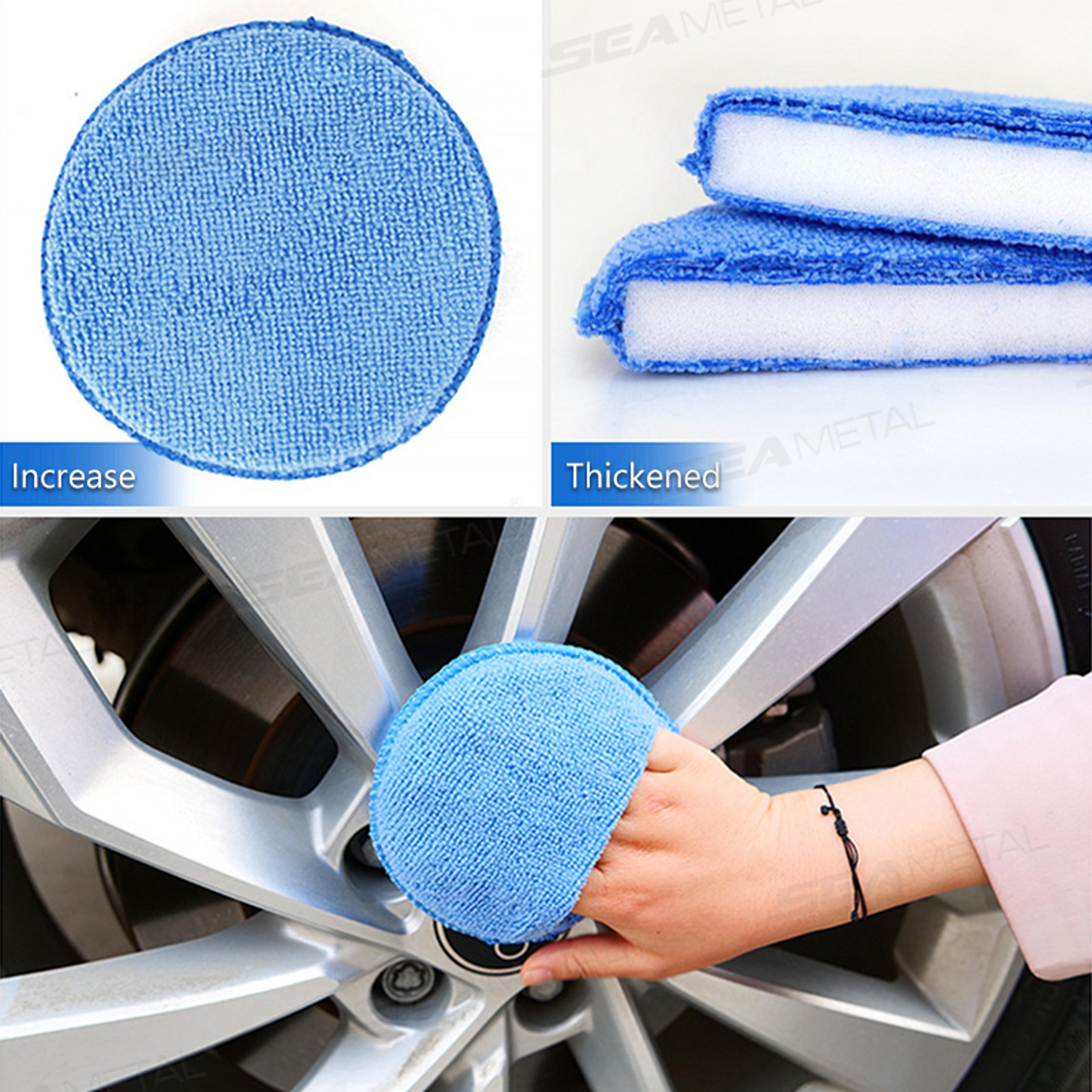 car care waxing polish sponges, soft microfiber round pocket foam sponges, car detailing applicator pads