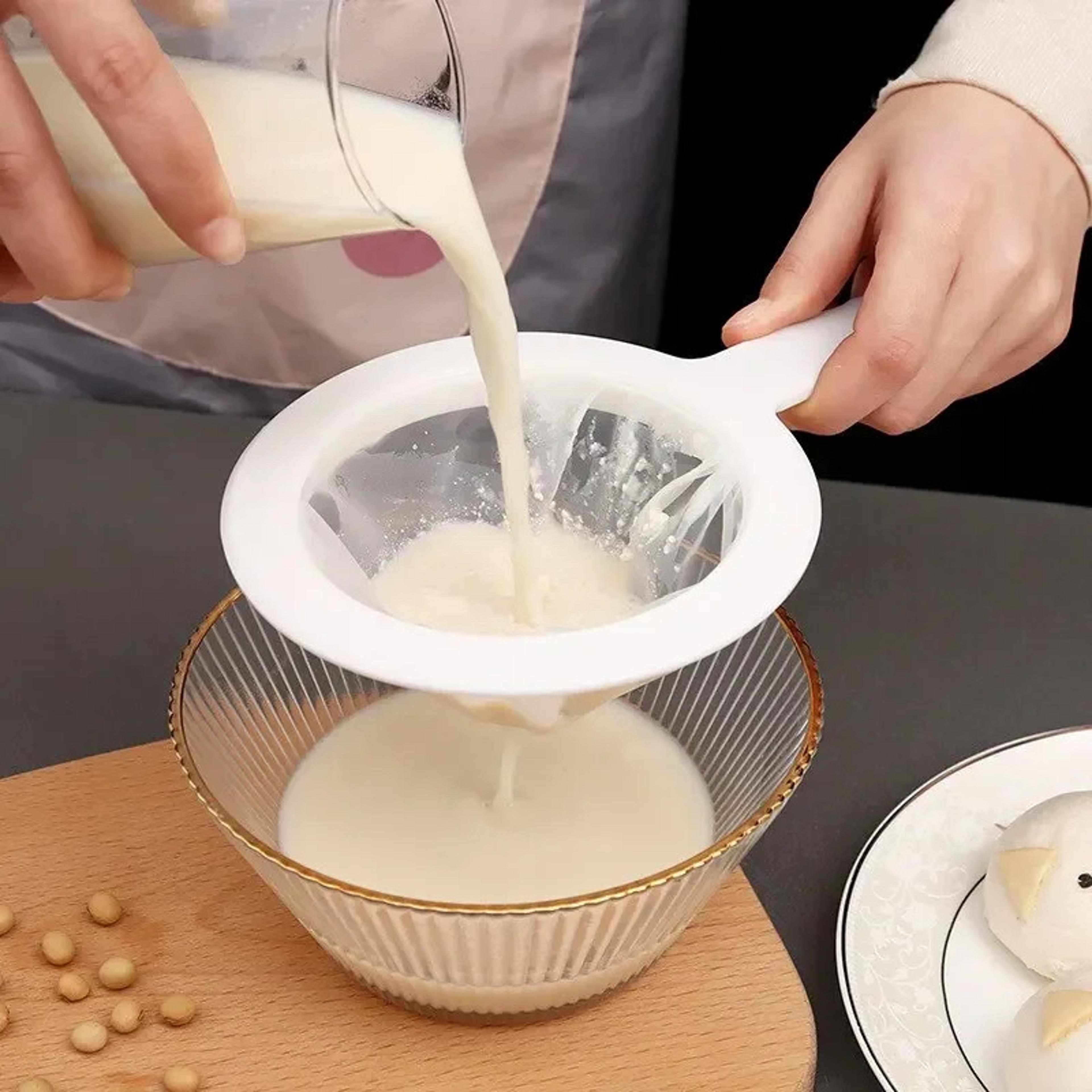 high density mesh soy milk wine filter bag, nut bag for tea, coffee, yogurt, oil, reusable hand-held net