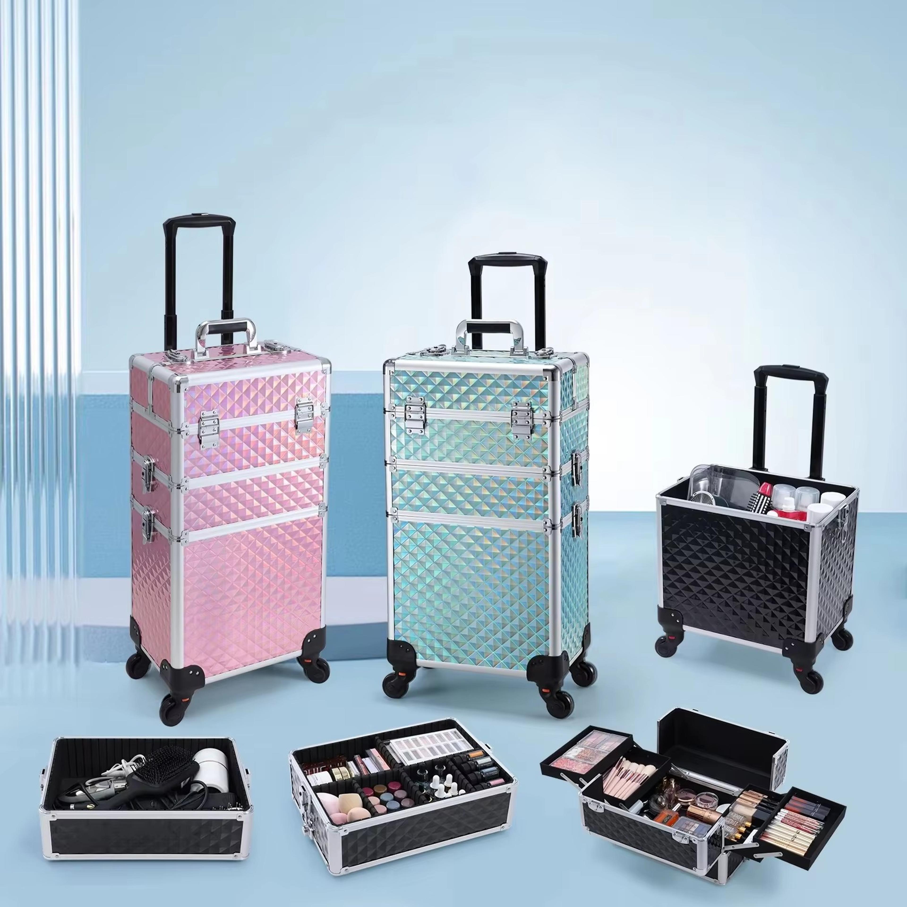 removable makeup case, rolling makeup case , cosmetology case on wheels