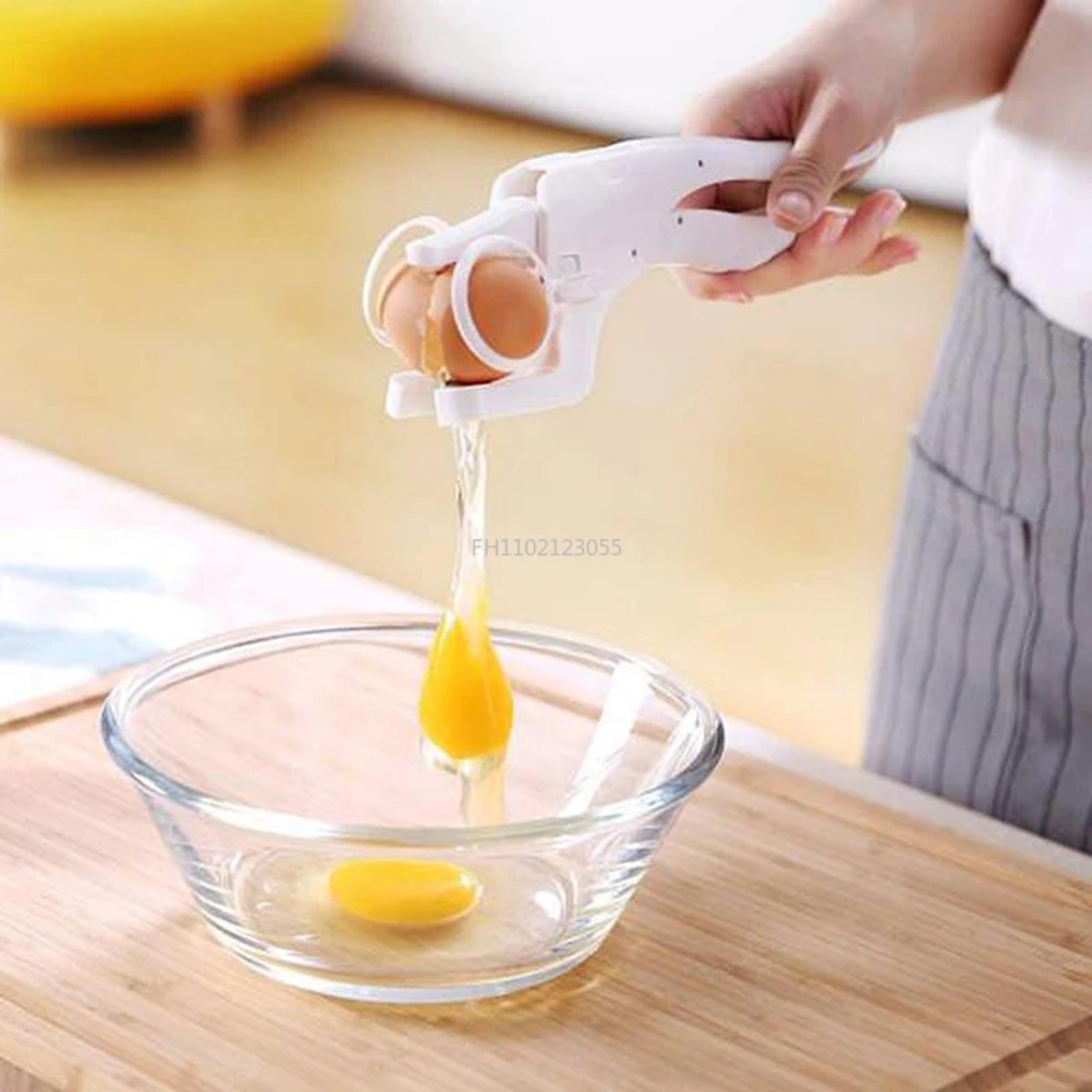 handheld egg opener, egg shell cracker easy separator, egg breaker kitchen gadget for quick egg separation