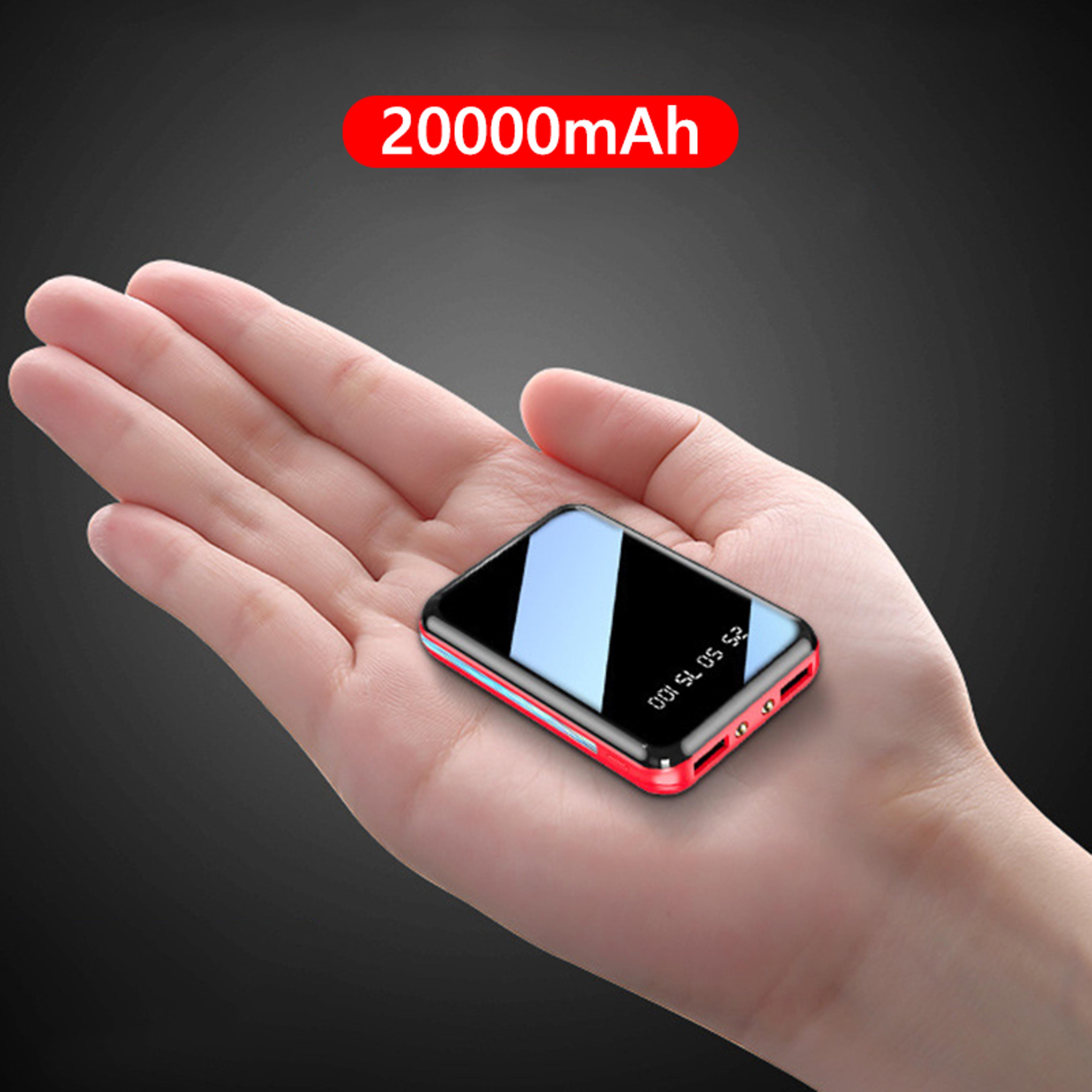 portable charger mirror screen led digital powerbank, mini power bank external battery