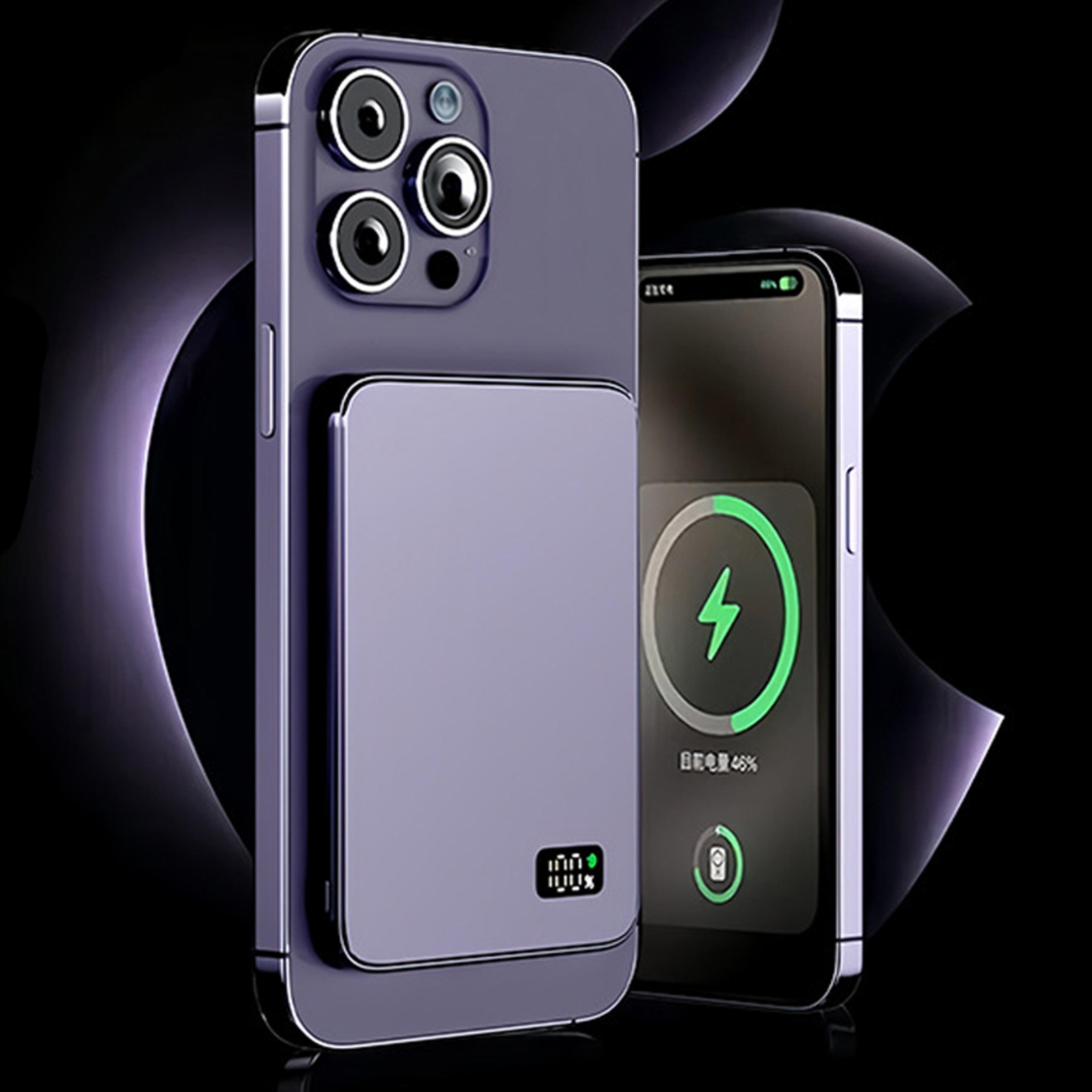 magnetic wireless fast charging ultra thin power bank for magsafe, portable battery