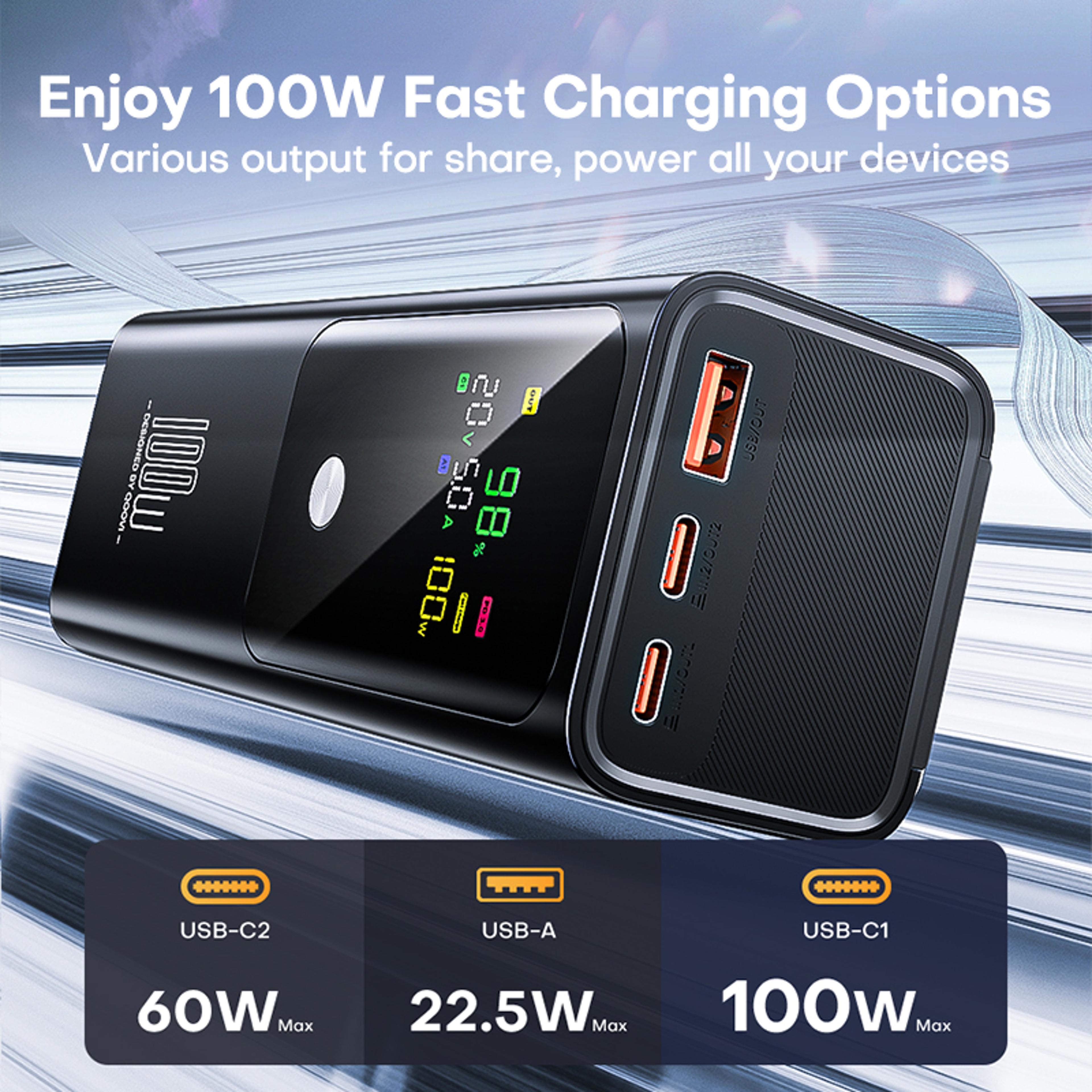 fast charging power bank , portable charger, external battery capacity for iphone laptop samsung