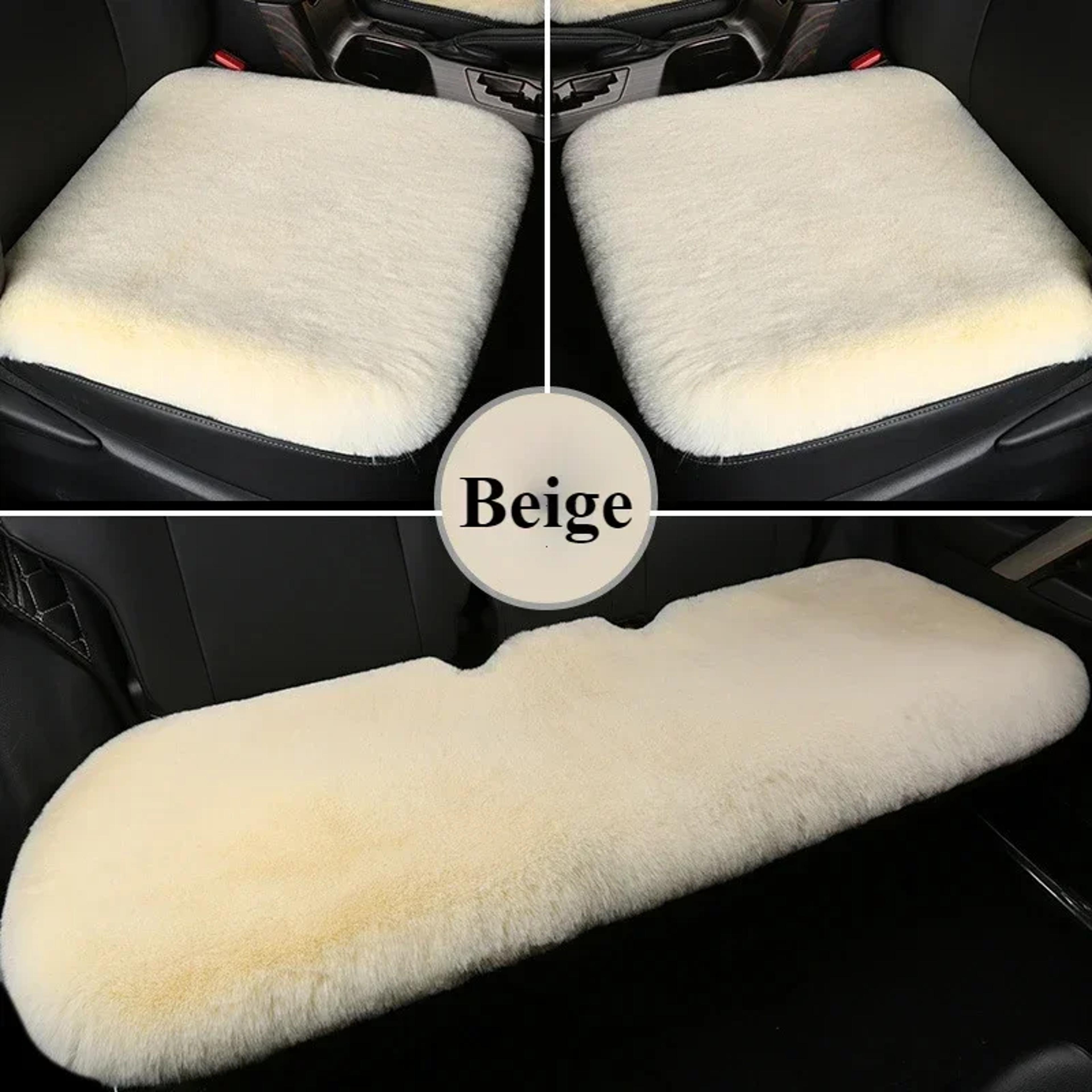 winter warmth plush rabbit fur car seat cushion, thickened wool one-piece square cushion for main driver or co-pilot