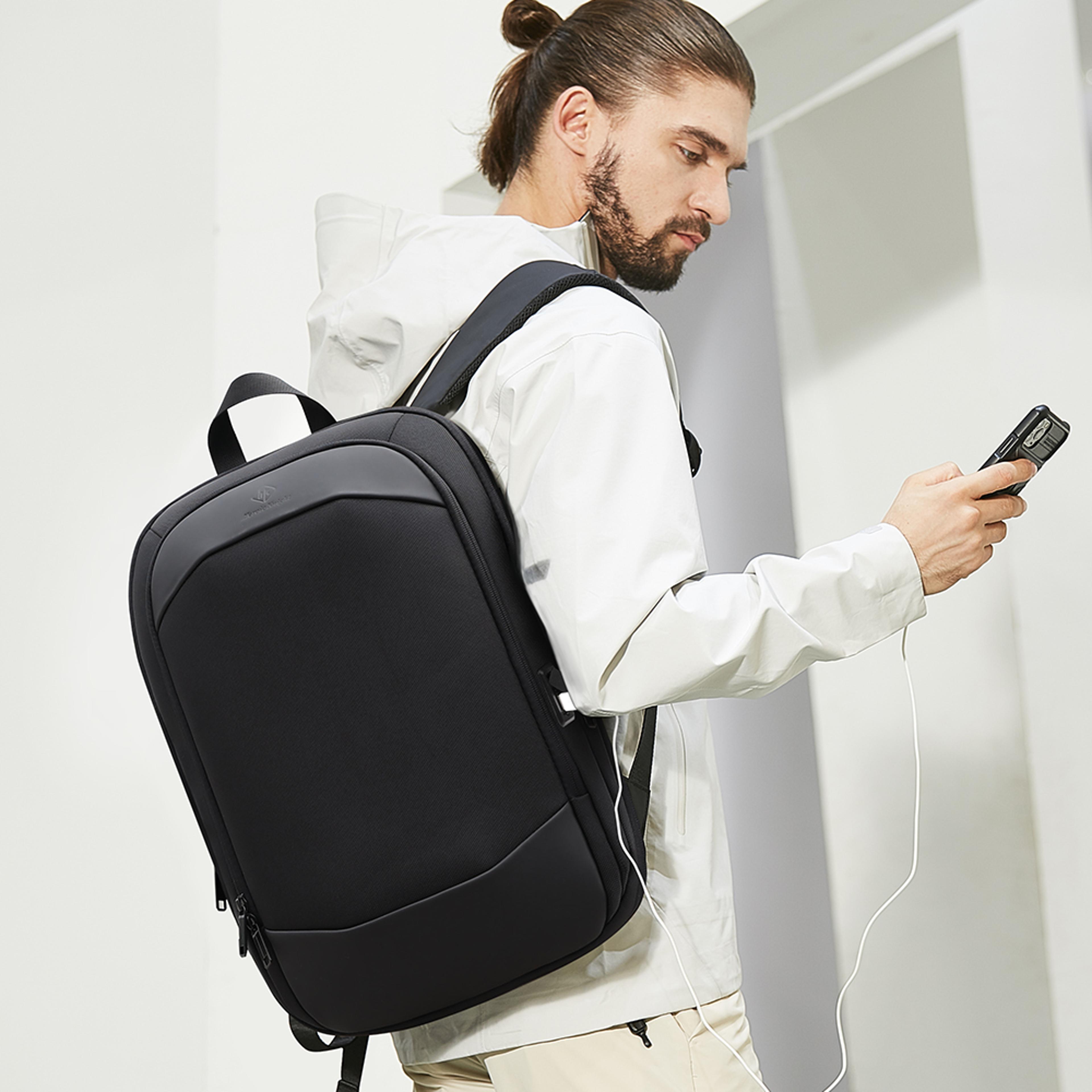 waterproof men's business backpack, travel laptop bag, expandable usb charging multifunctional backpack for women
