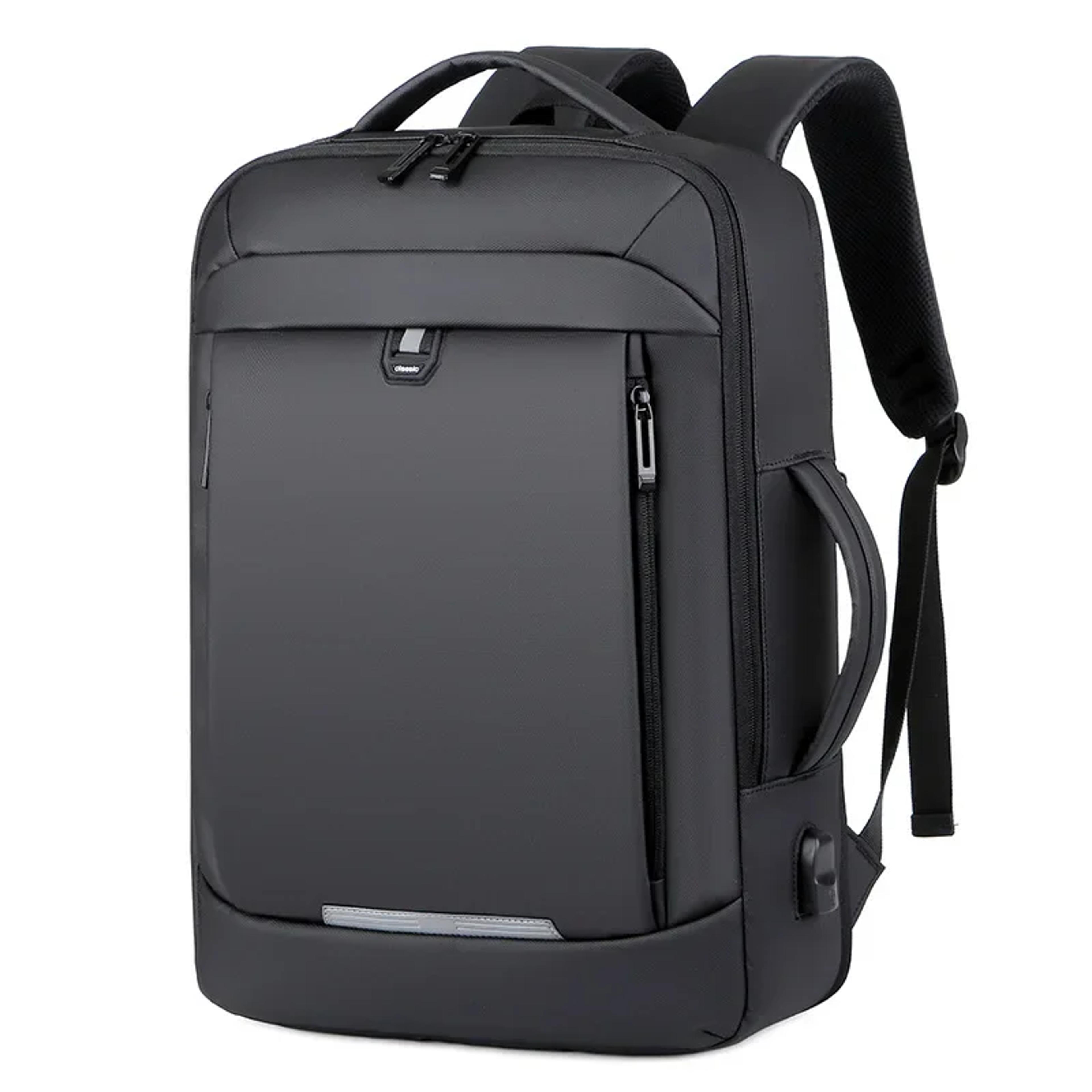 waterproof 17 inch business laptop backpack, school book bag, expandable notebook for men