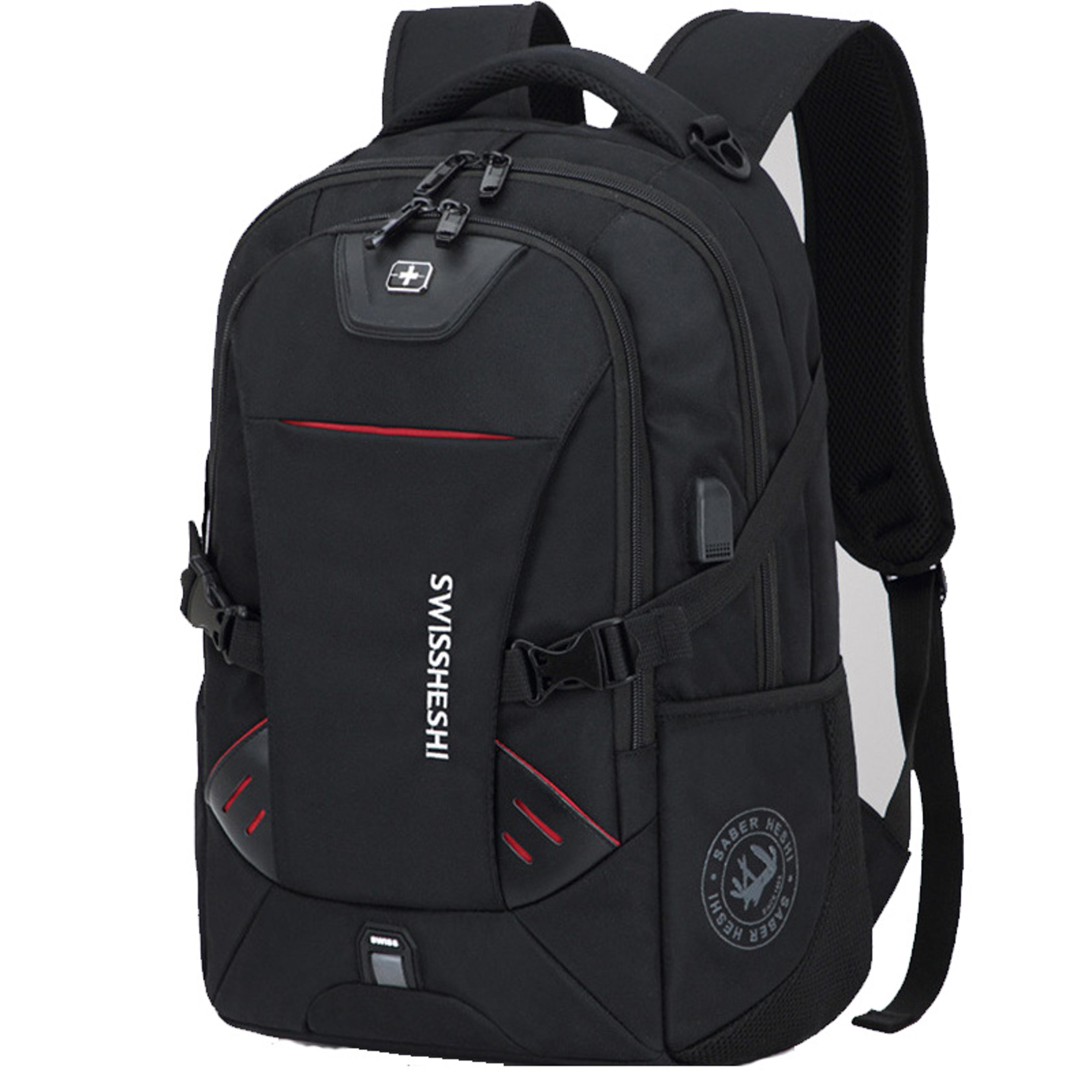 waterproof laptop backpack with usb charging, men fashion business casual travel anti-theft school bag