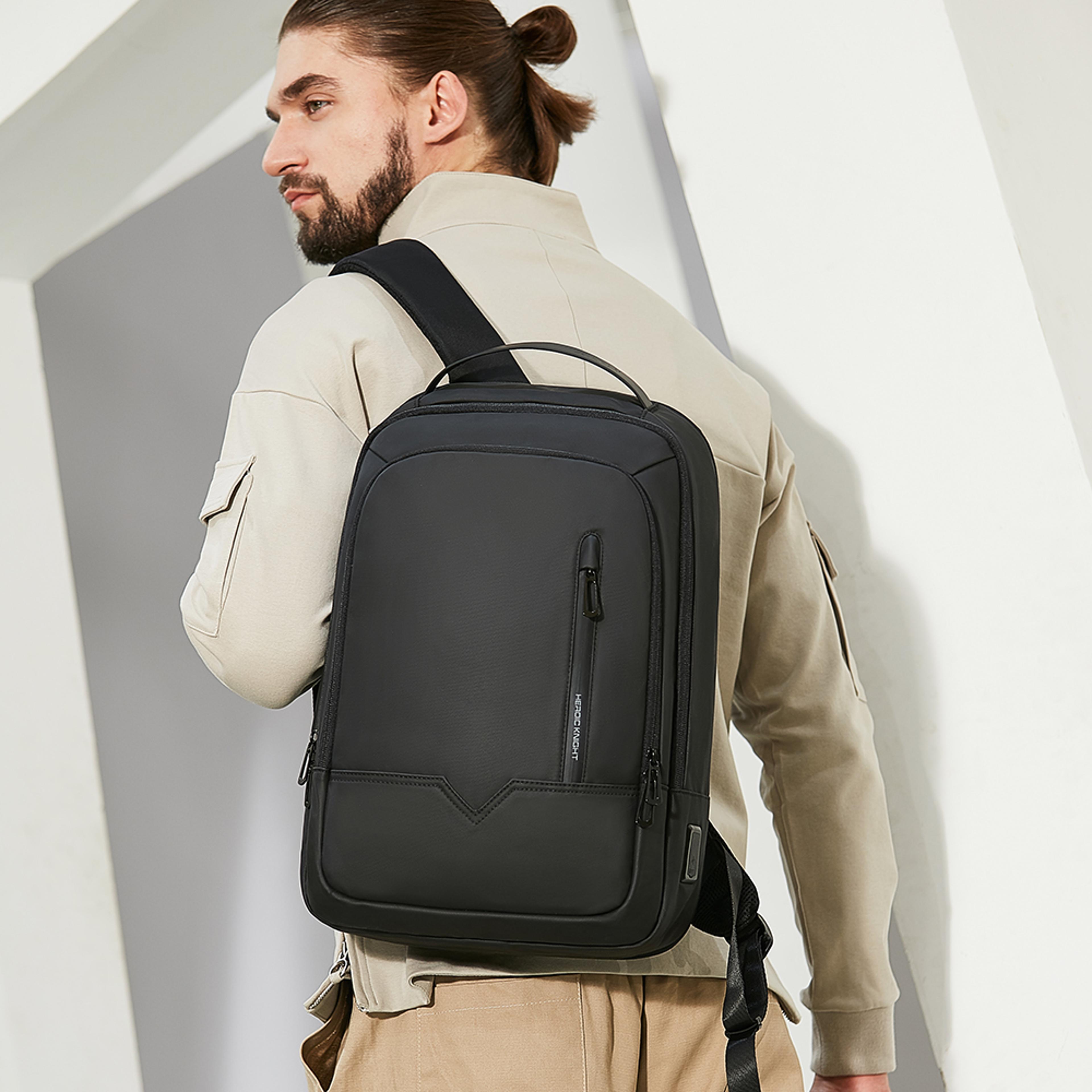 waterproof school bag, slim man laptop backpack with usb charging for boys, teenagers luxury backpack men for work