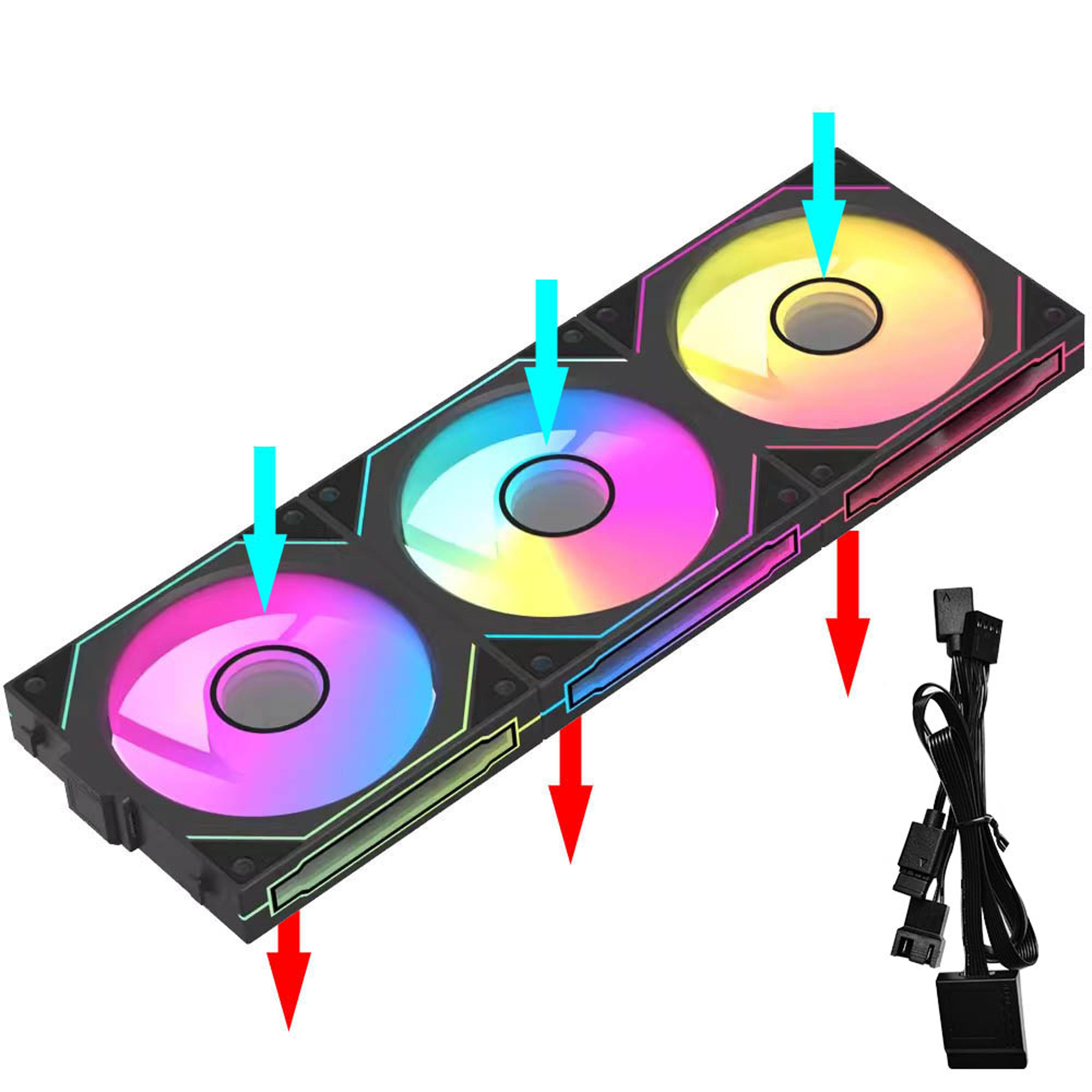 modular wireless splicing pc cooling fan, argb infinite mirror effect for computer water cooler, enhance pc performance