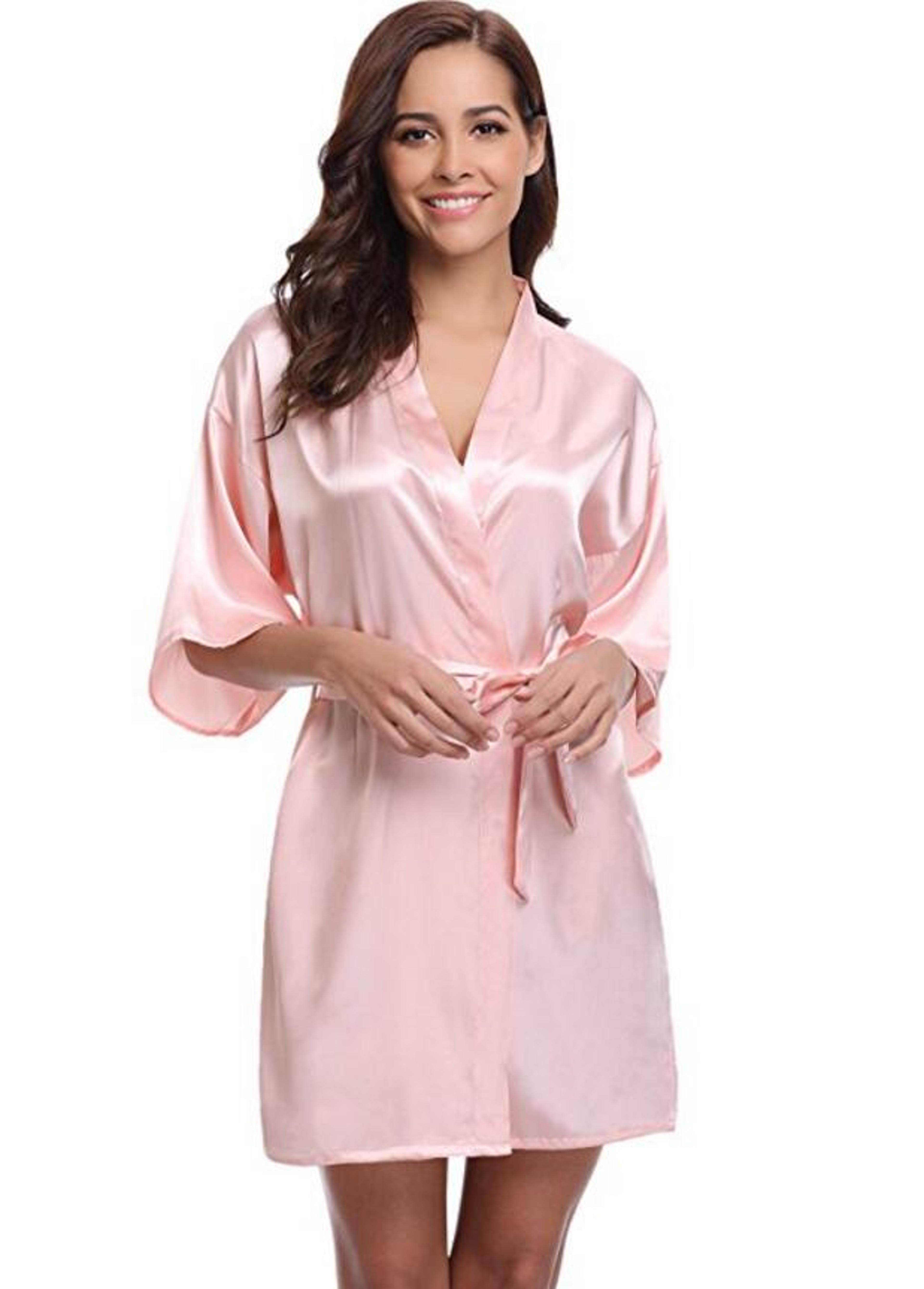 sexy navy blue robes satin, women silk bridesmaid robes, new silk kimono robe bathrobe, ladies dressing gowns
