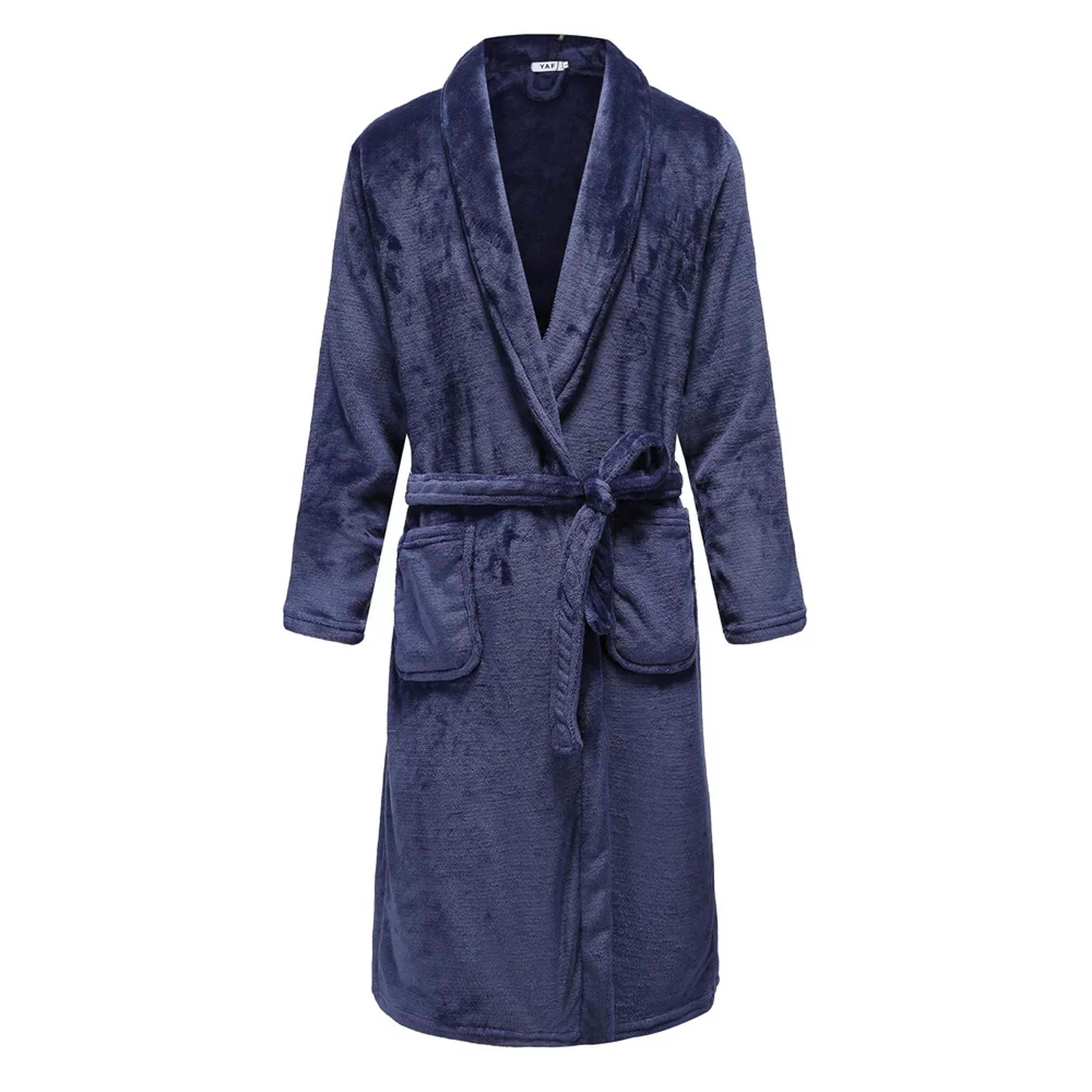 men plus size thick flannel robe kimono bathrobe, coral fleece gown for sleepwear, autumn winter nightwear & lounge wear