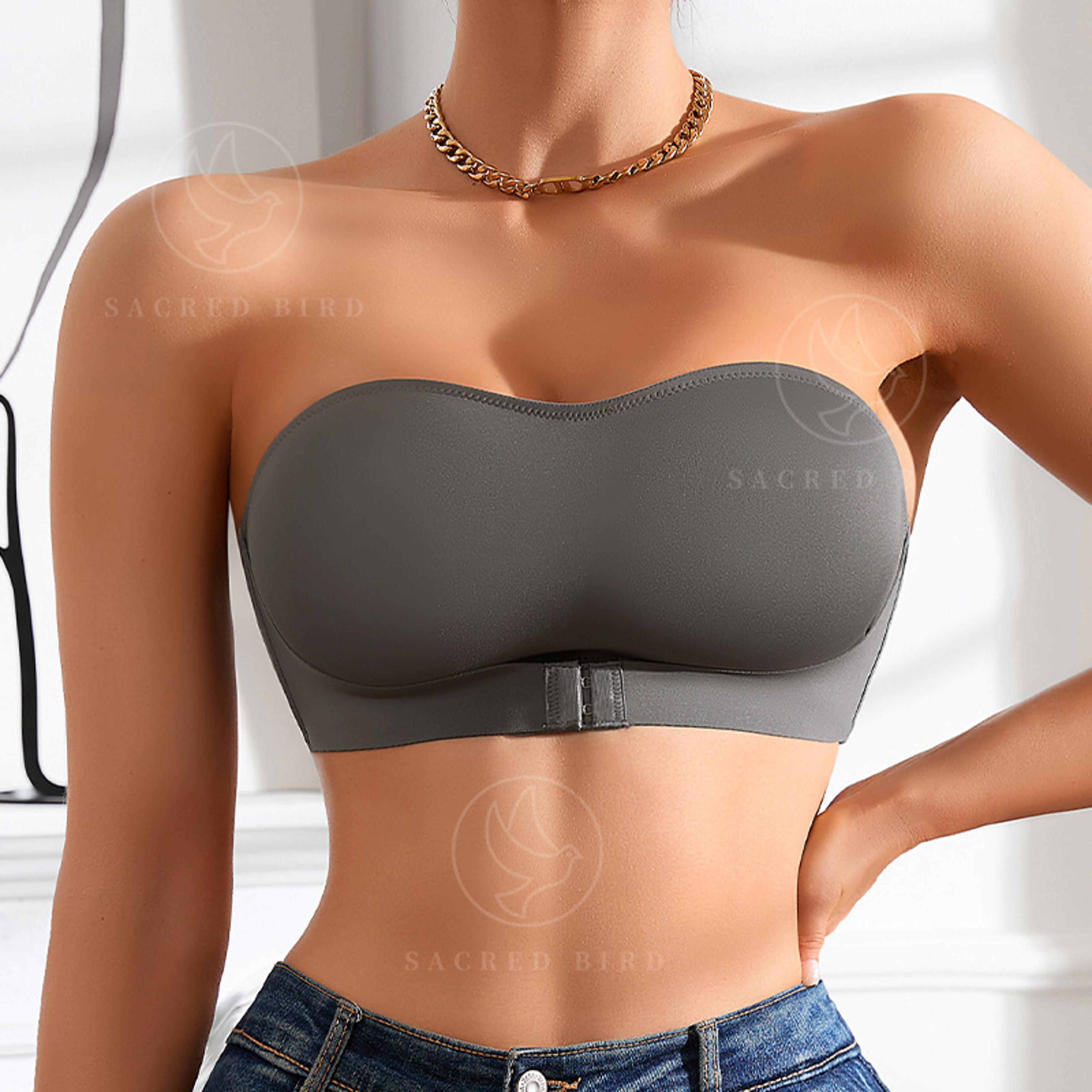 hot sale new design, slip-proof side one piece bralette, padded ice silk seamless strapless bra for women