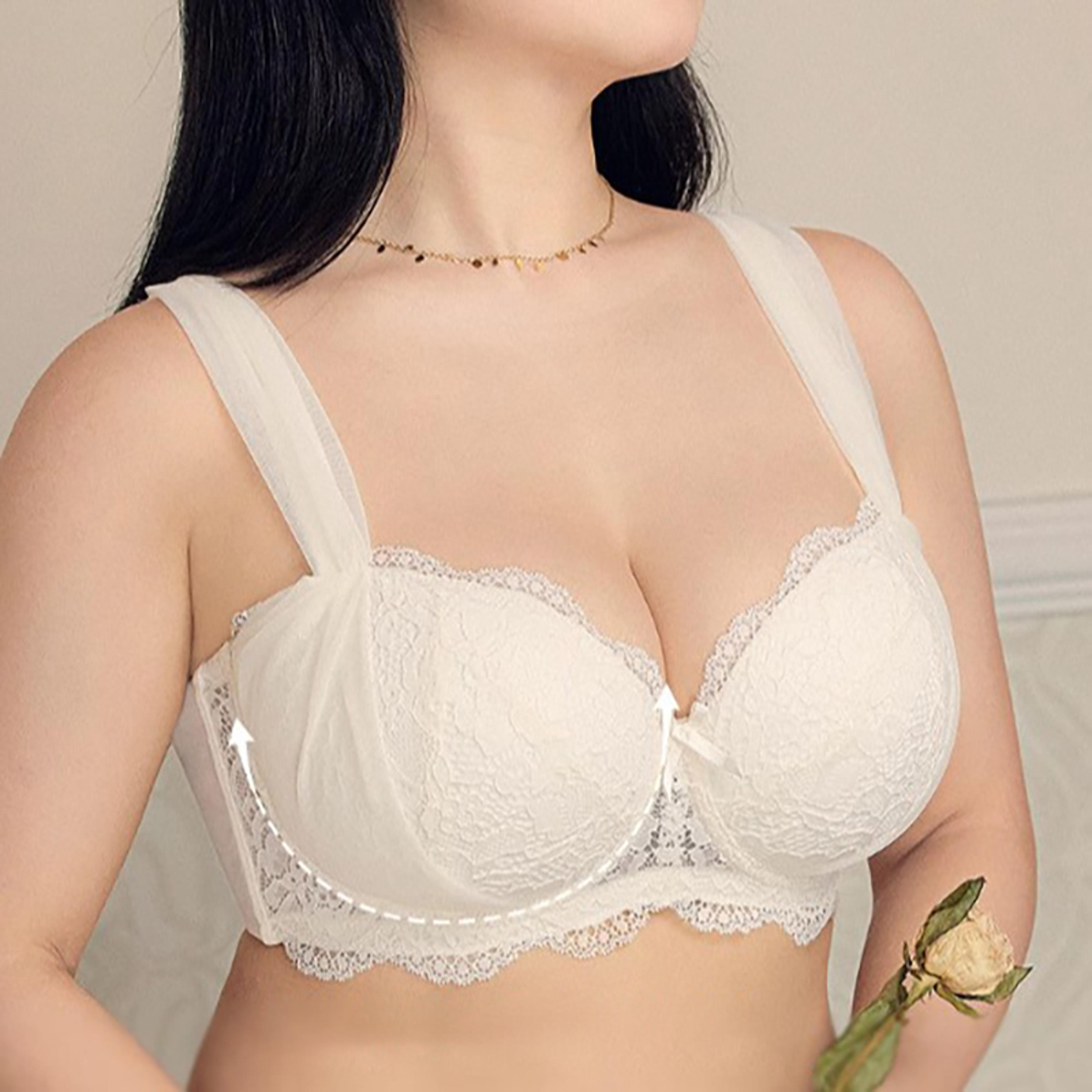 french lace bra, push-up breast collection, anti-sagging, large size, chest appears small, top up bra for women