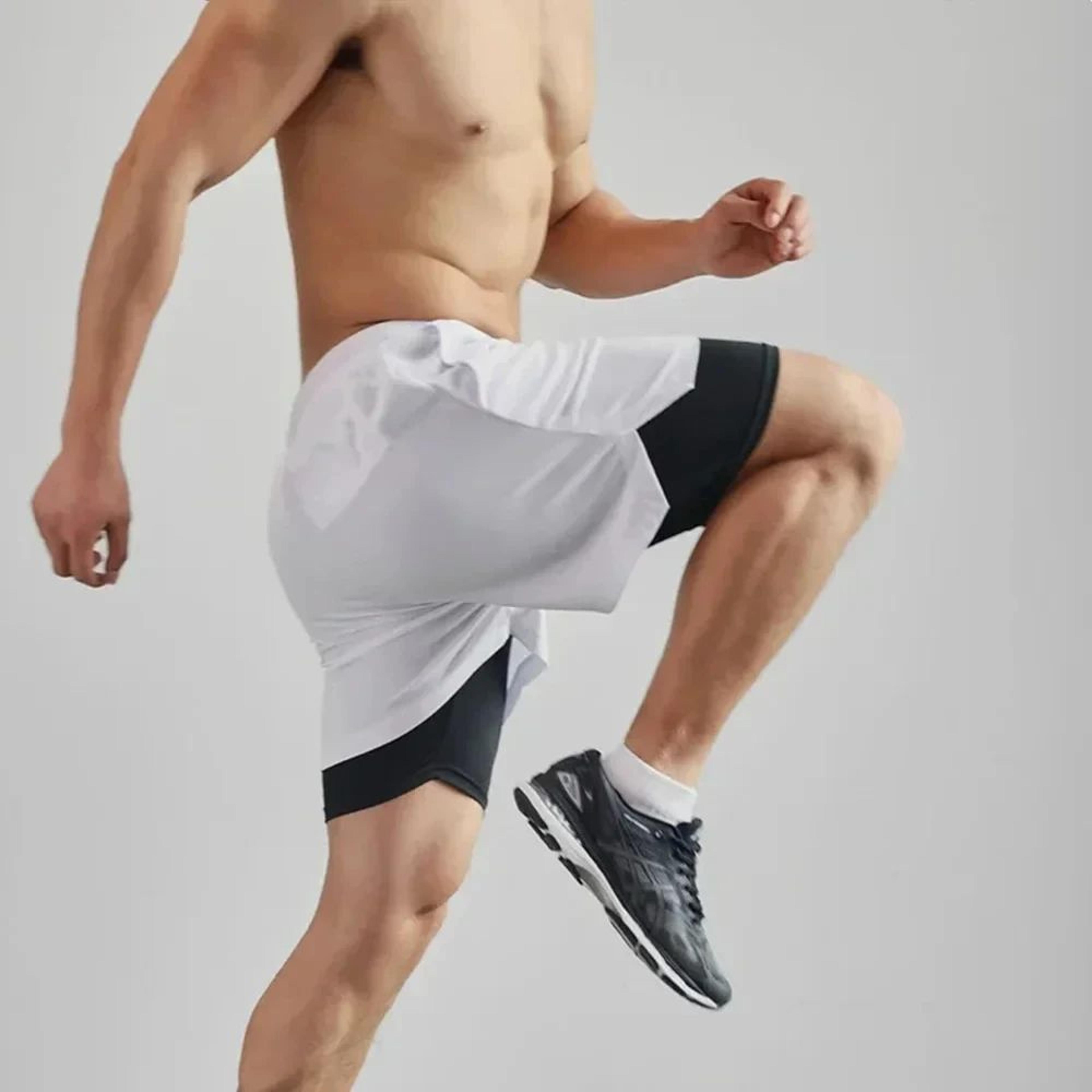 double layer men sportswear shorts casual breathable and quick drying for running & swimming