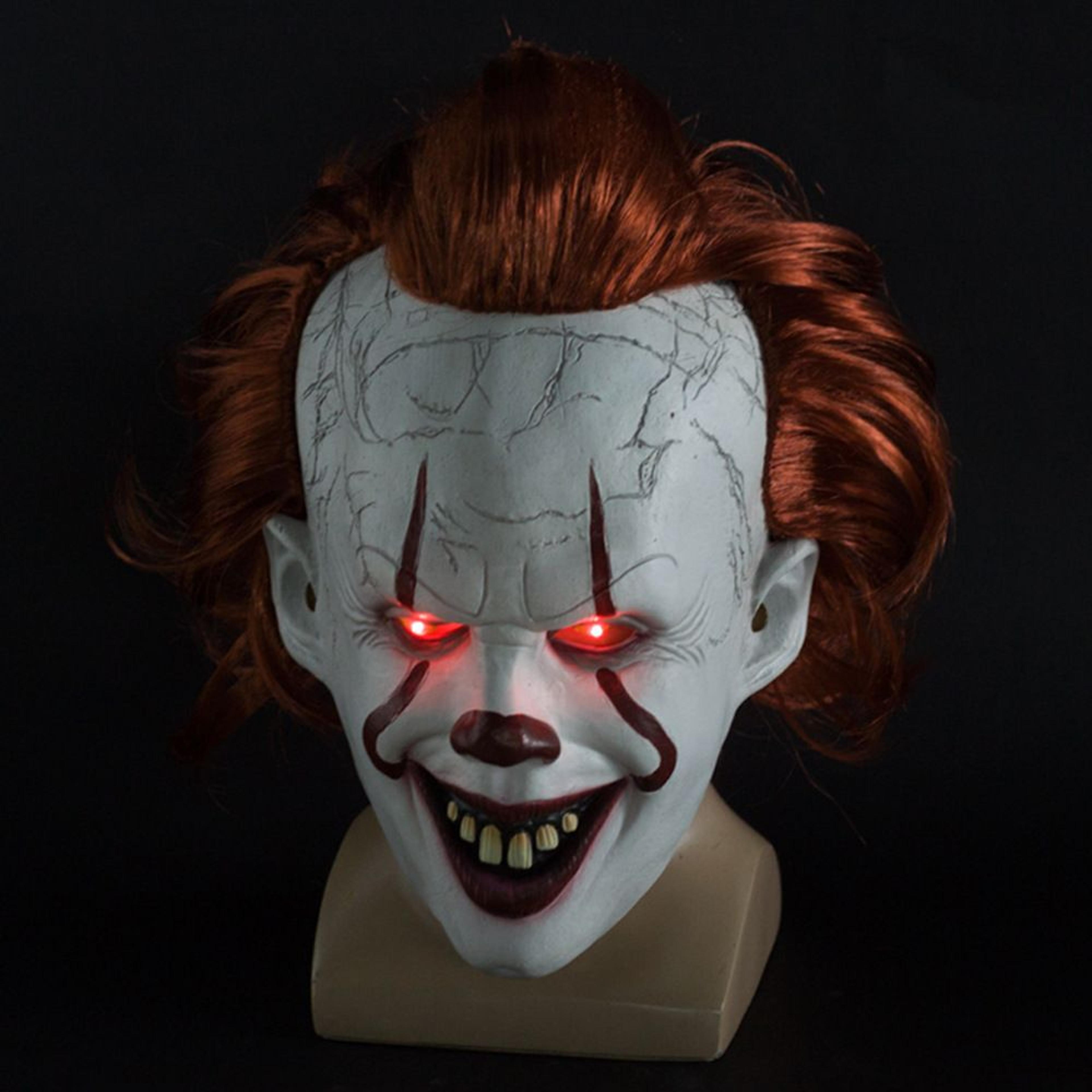 luminescent stephen halloween mask realistic led clown mask for halloween & carnival