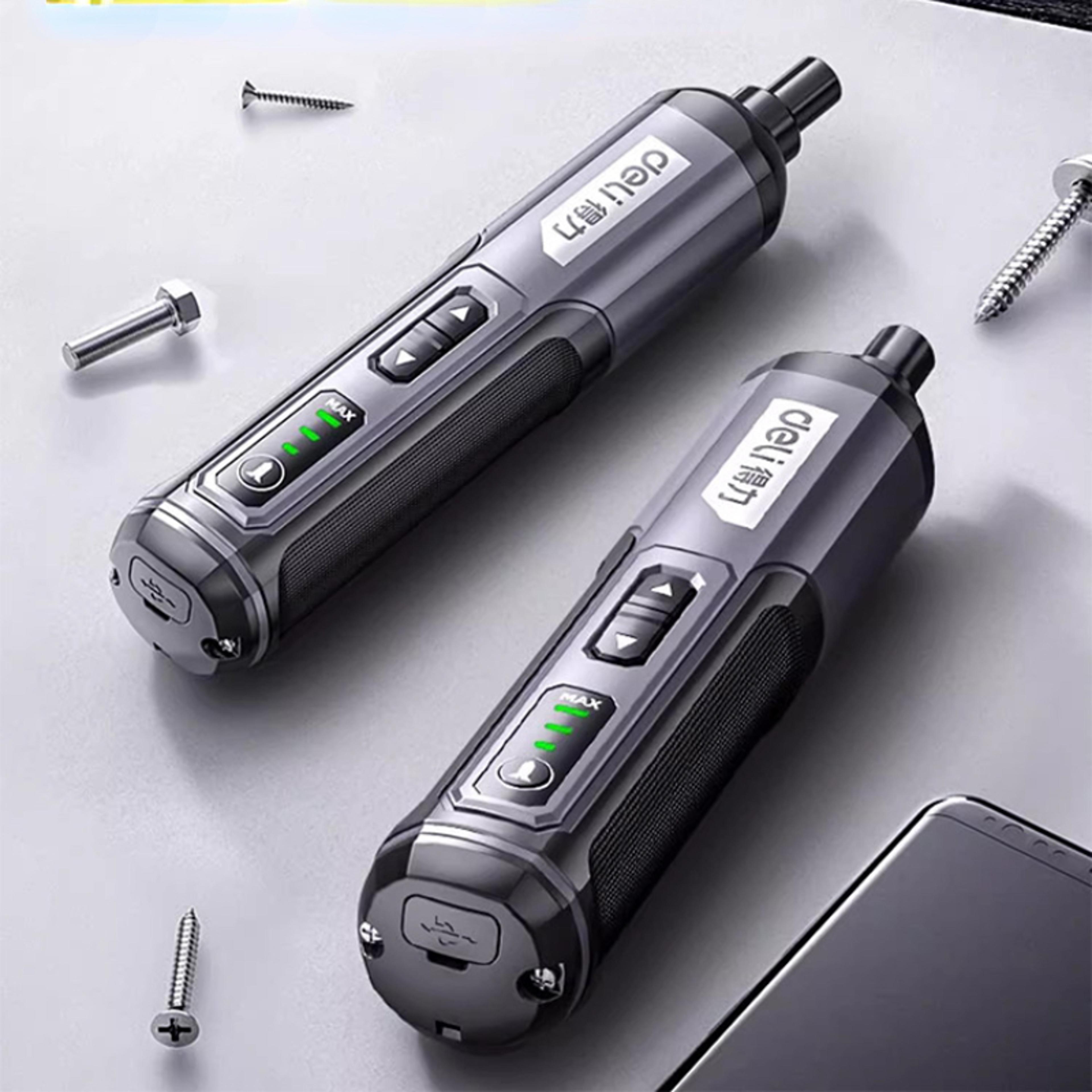 usb rechargeable mini electric screwdriver adjustable torque & led light