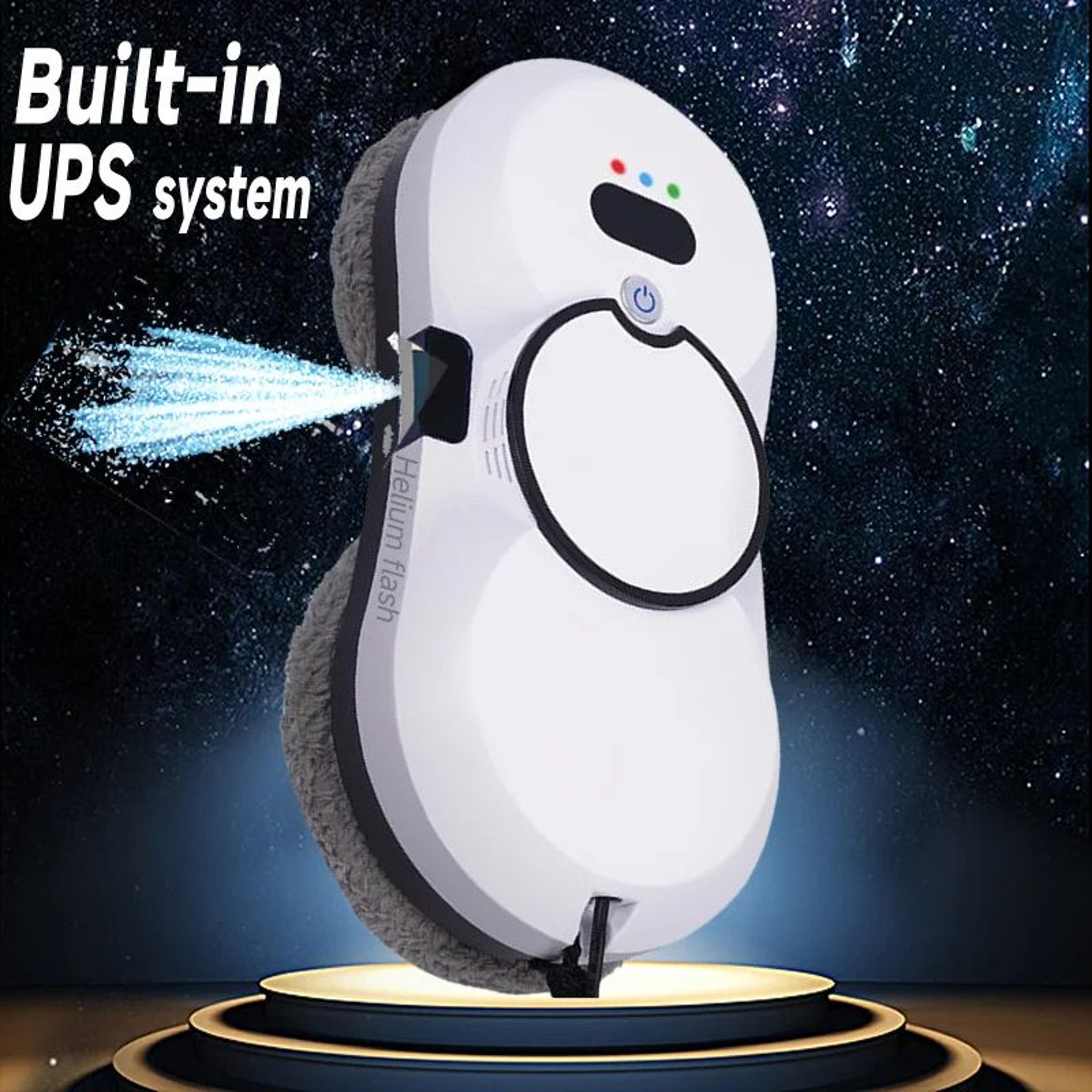 smart robot window cleaner vacuum with ups system, automatic glass washer, electric floor mop, and smart home cleaning