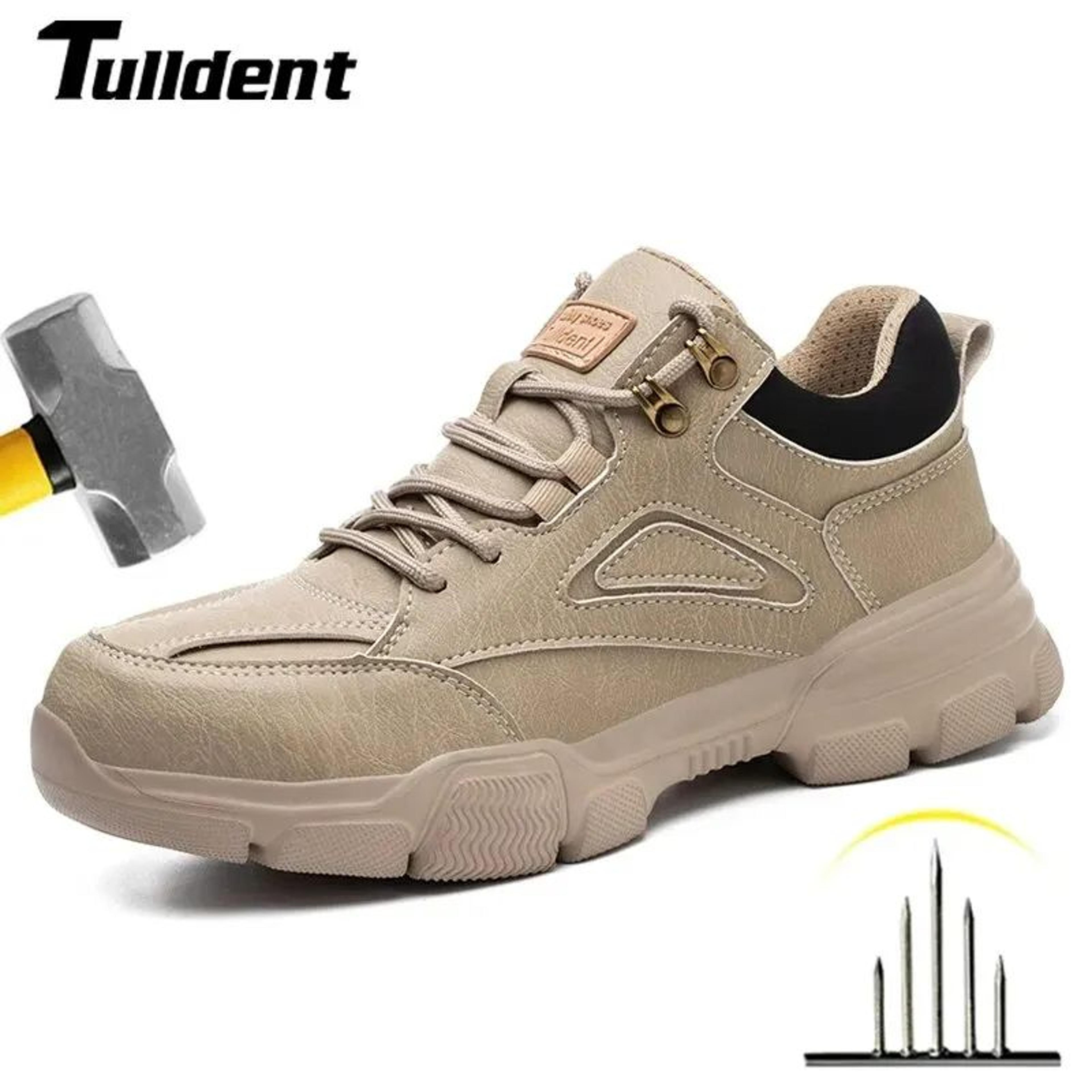 high-quality men's safety shoes with steel wire rotary buckle – indestructible, anti-smash, anti-puncture work sneakers