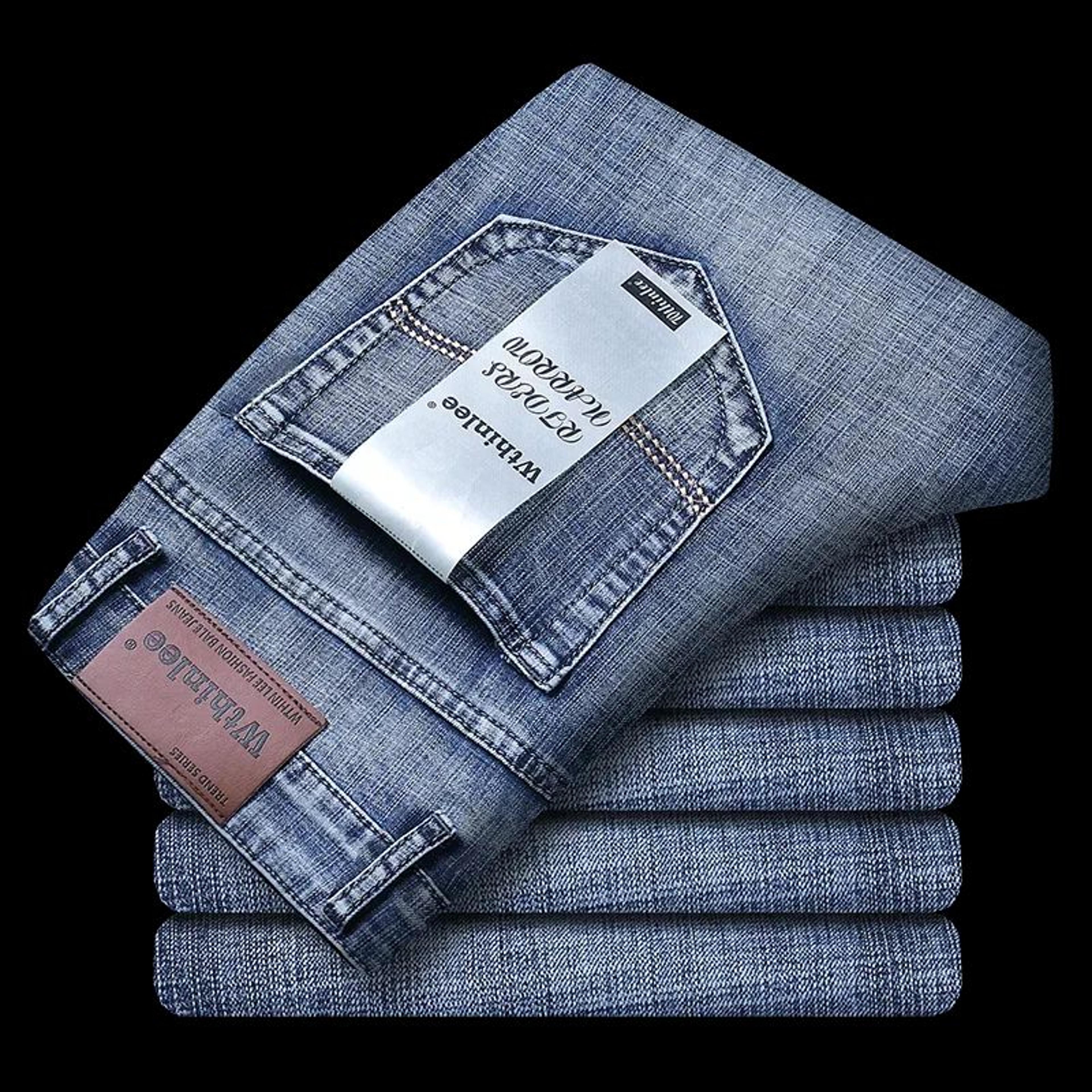 withinlee new business men's jeans – casual straight stretch denim trousers in classic blue black for work & fashion