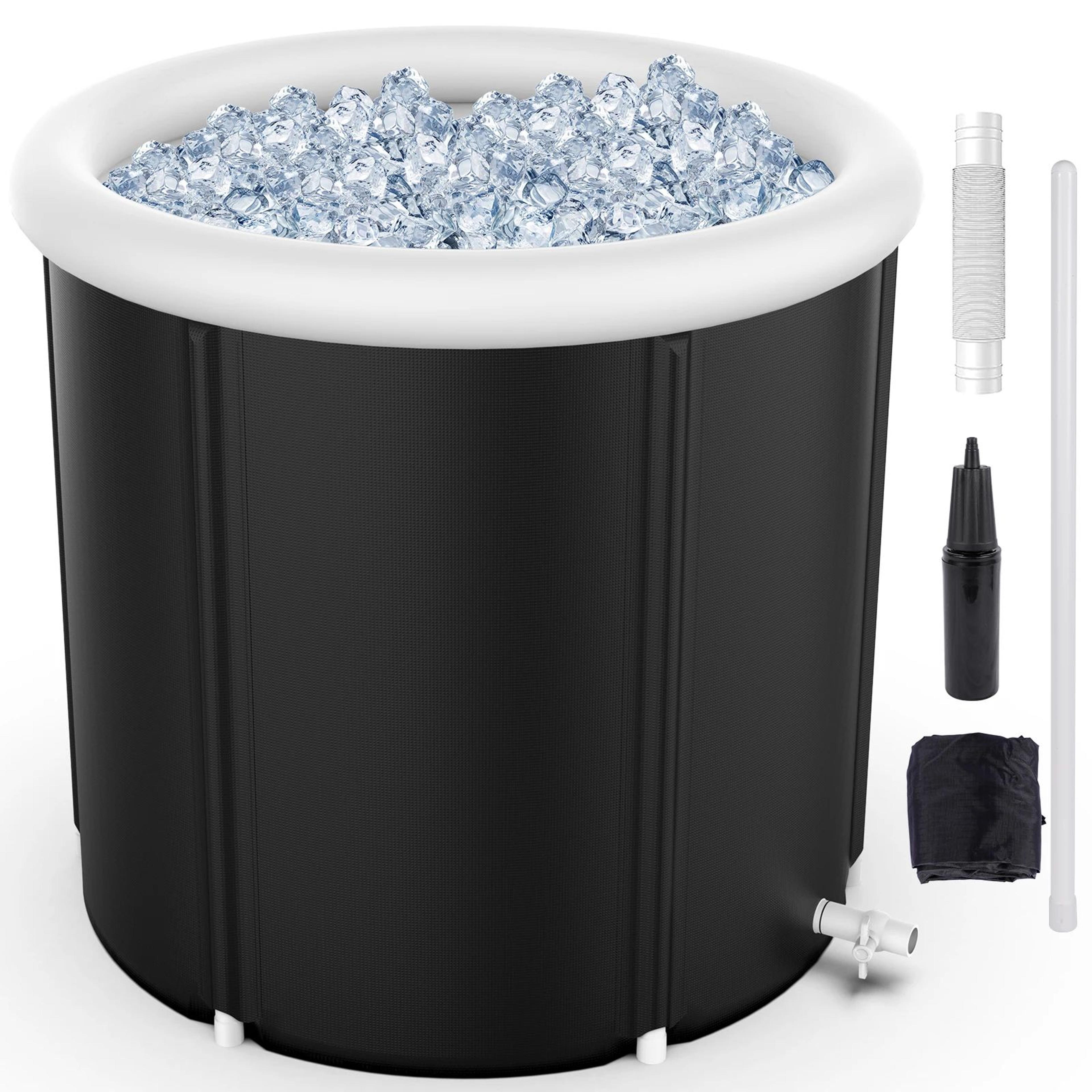 large ice bathtub for athletes, portable ice plunge tub with multiple layered inflatable design for recovery, sports