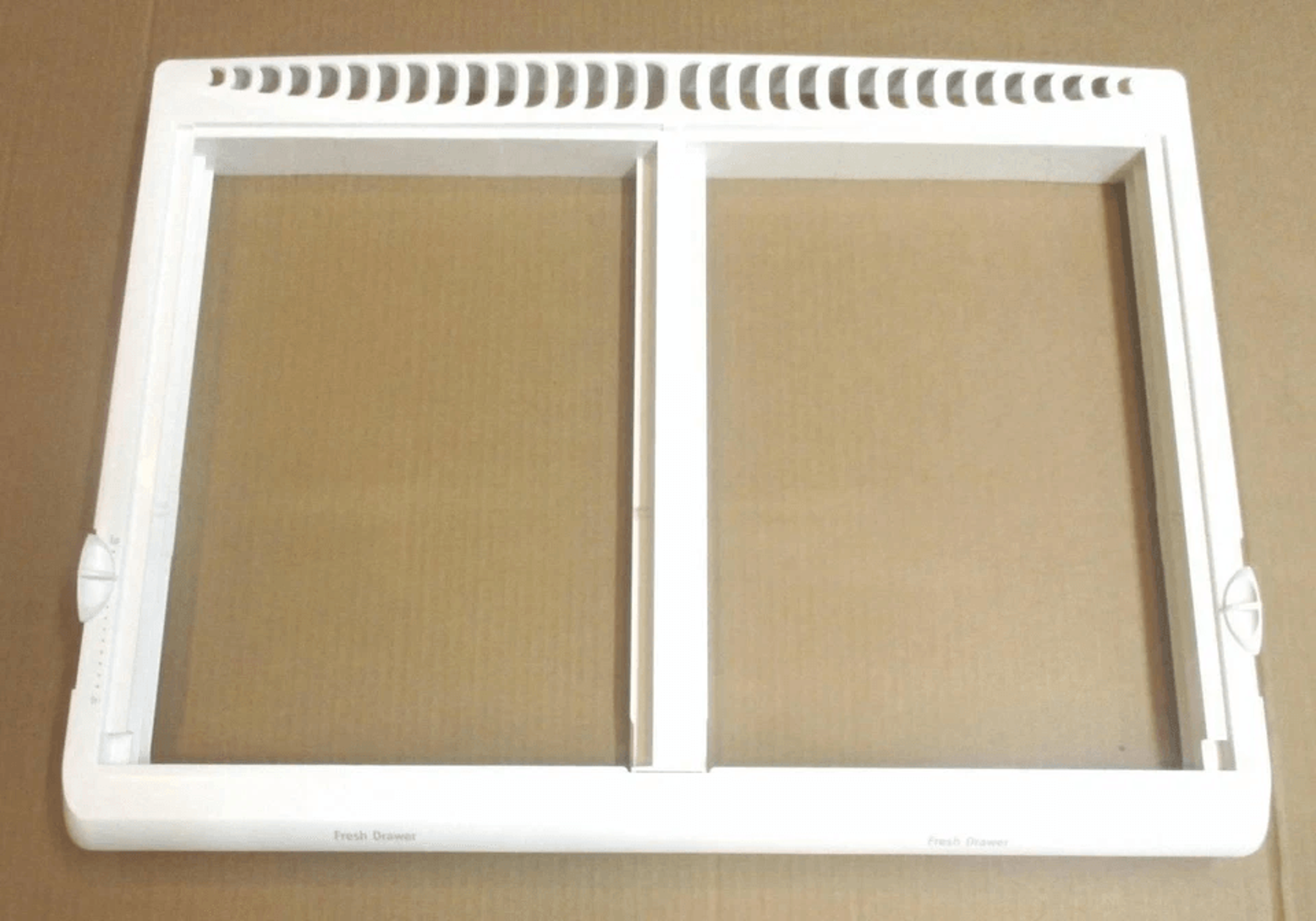 crisper drawer cover frame compatible with frigidaire refrigerator, durable replacement oem plastic shelf sup
