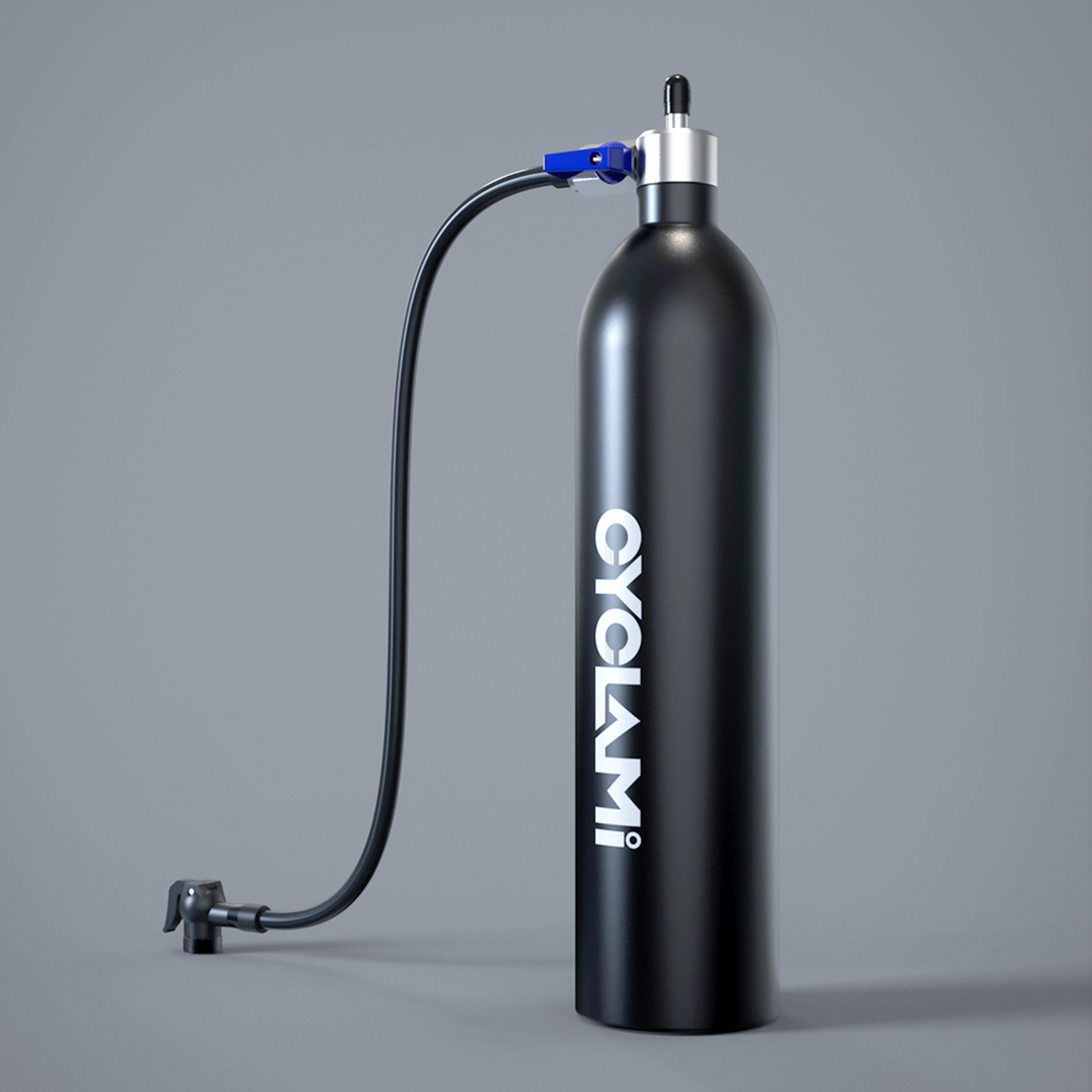 high-pressure aluminum alloy 1.3l mtb road inflator tyre air bottle, tubeless tire booster with valve gas cylinder